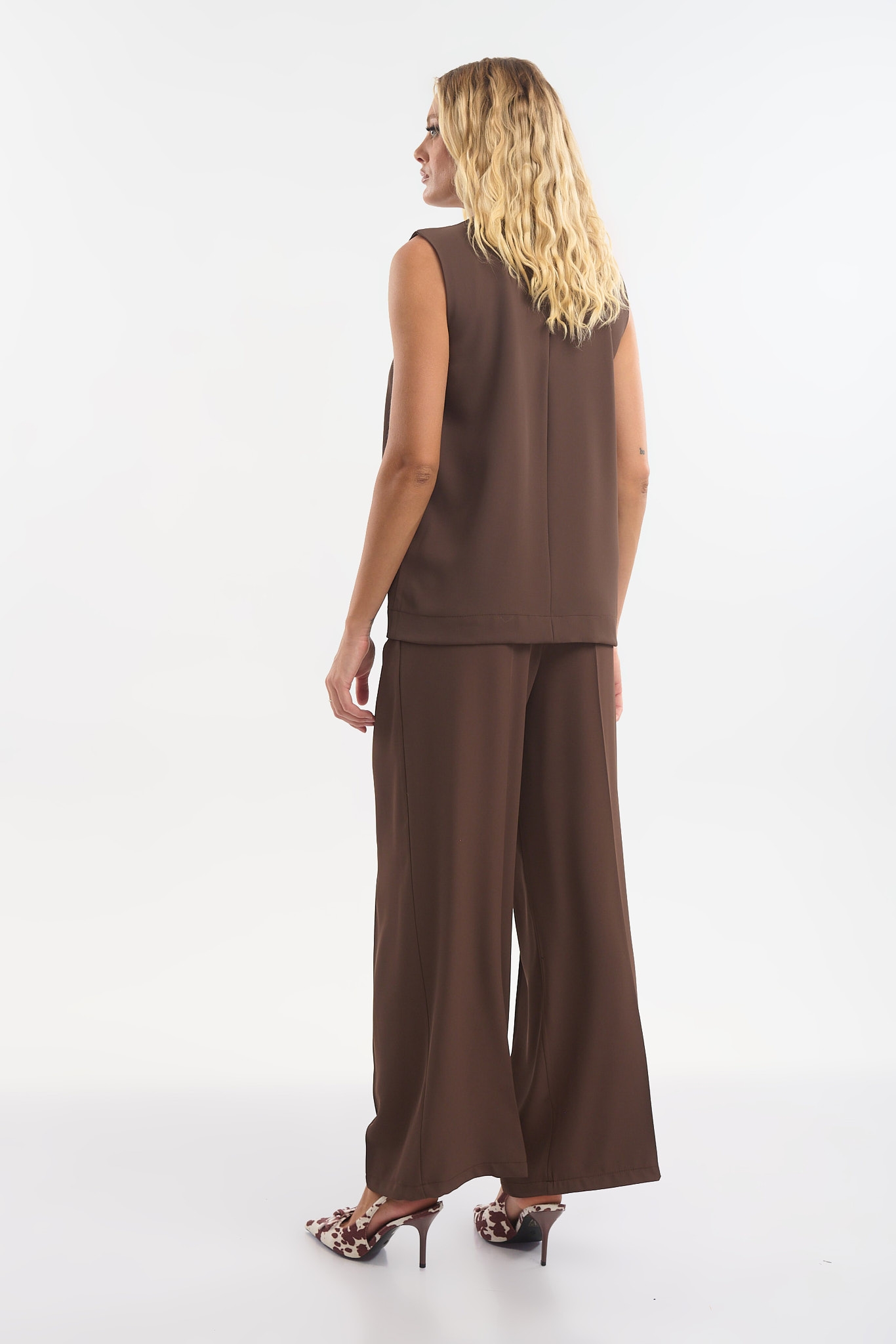 Kellys Sleeveless Blouse with Crossover Front & Hidden Back Zipper