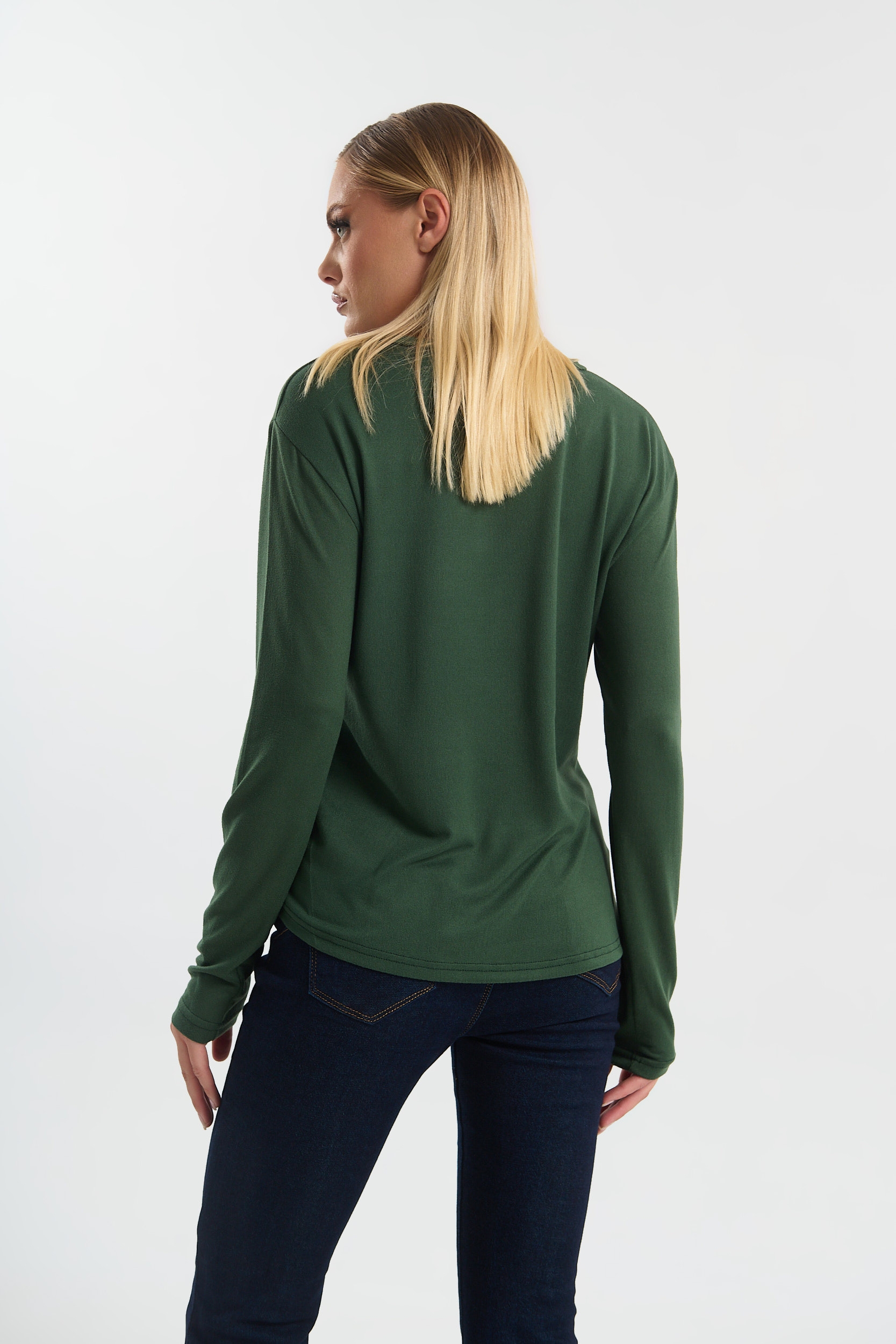 Long Sleeve Blouse with Front Knot  Greek Made by Kelly’s