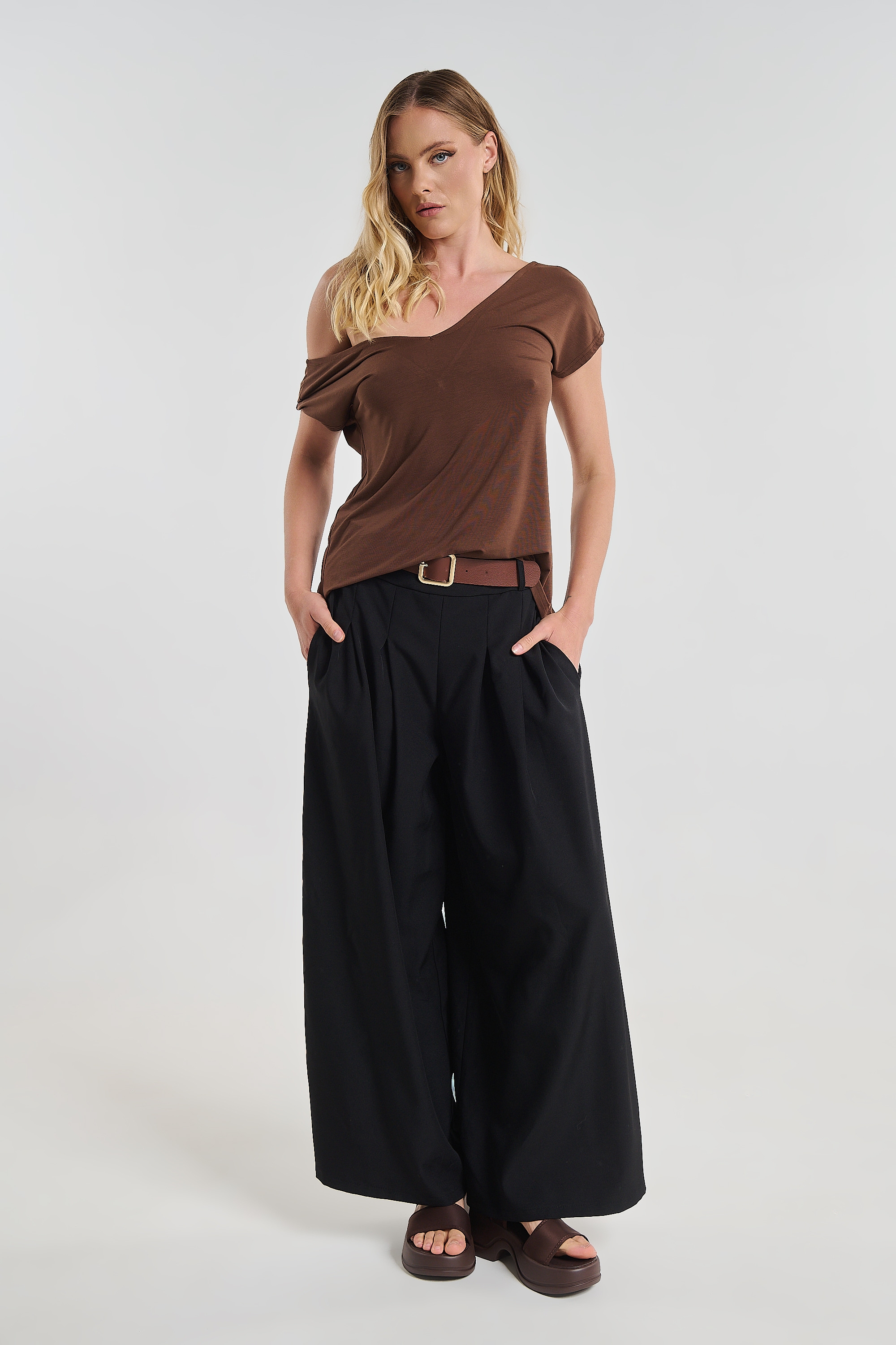 Women’s V-Neck Top with Decorative Back Detail  Made in Greece by Kellys