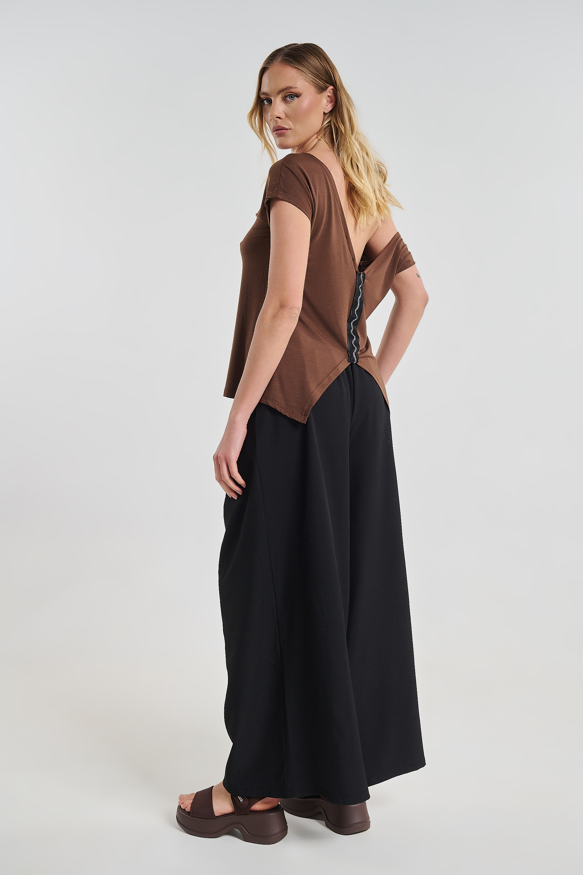 Women’s V-Neck Top with Decorative Back Detail  Made in Greece by Kellys