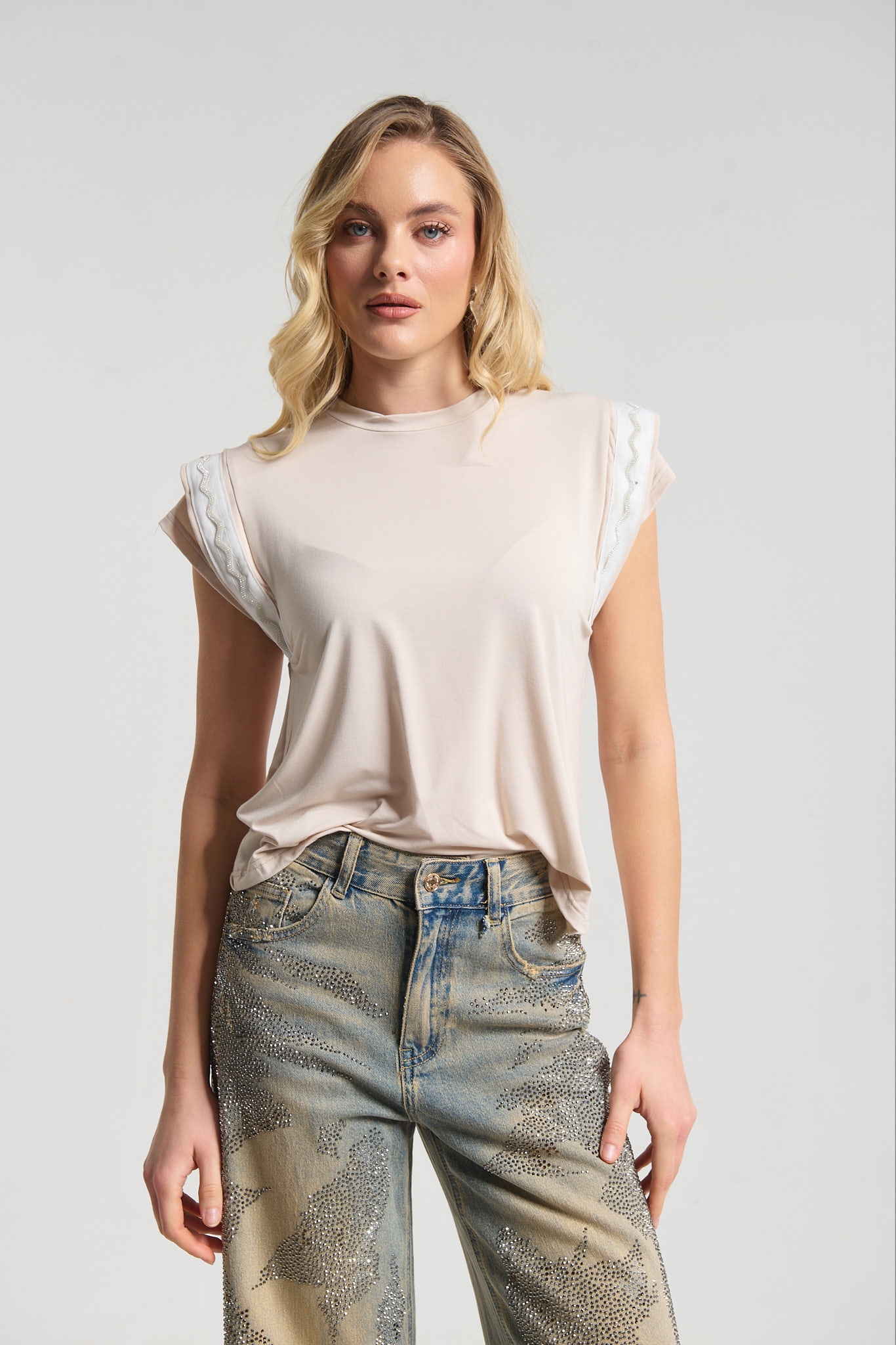 Μπλούζα Kellys Με Διακοσμητική Τρέσα Στα Μανίκια