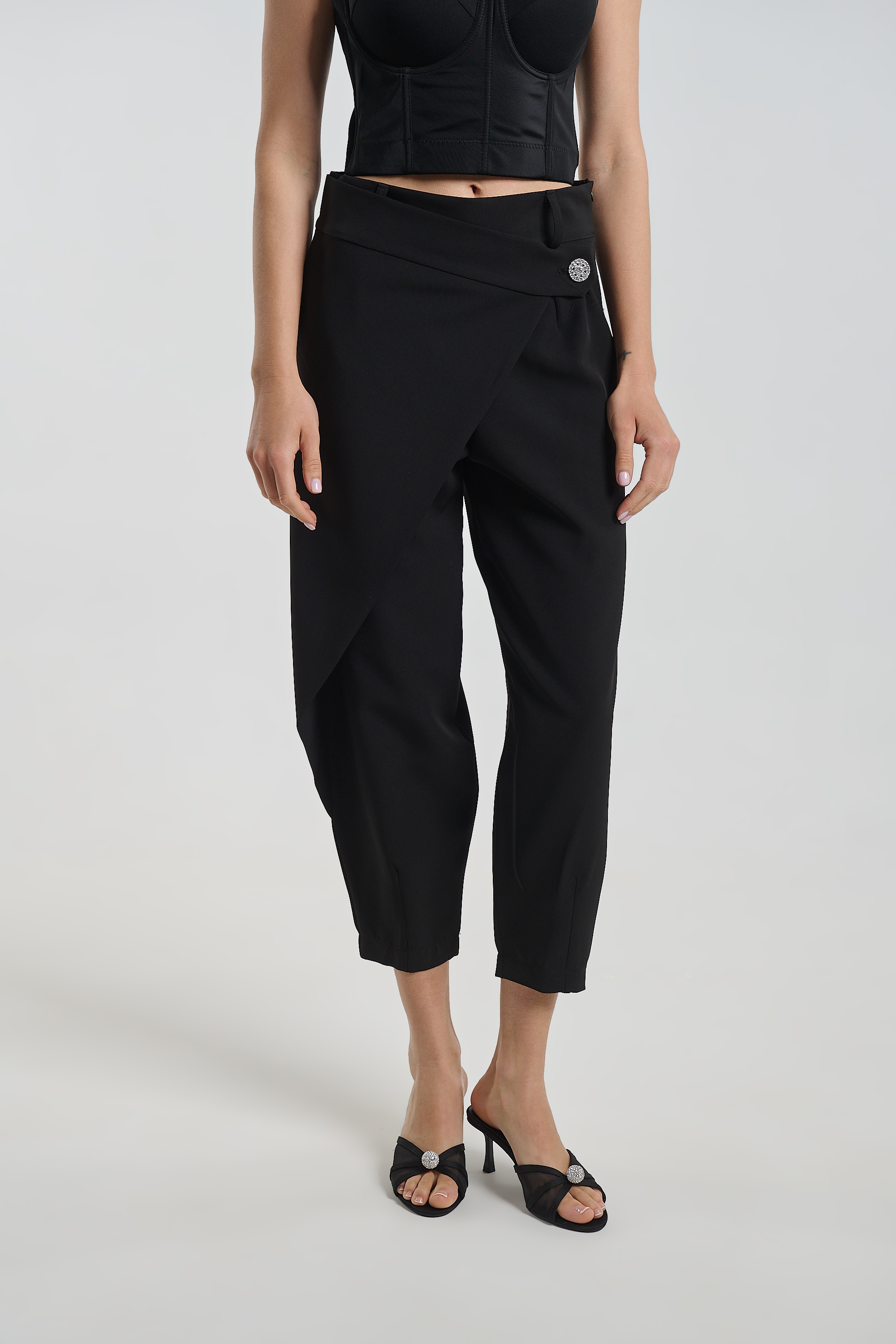 Kellys Draped Trousers with Button Detail