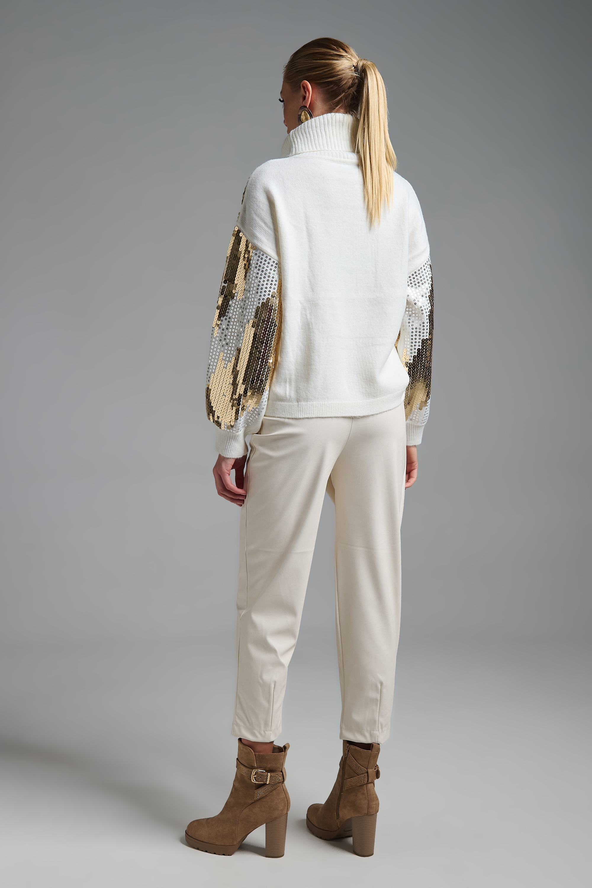 Women’s Faux Leather Wrap Cut Pants Kellys