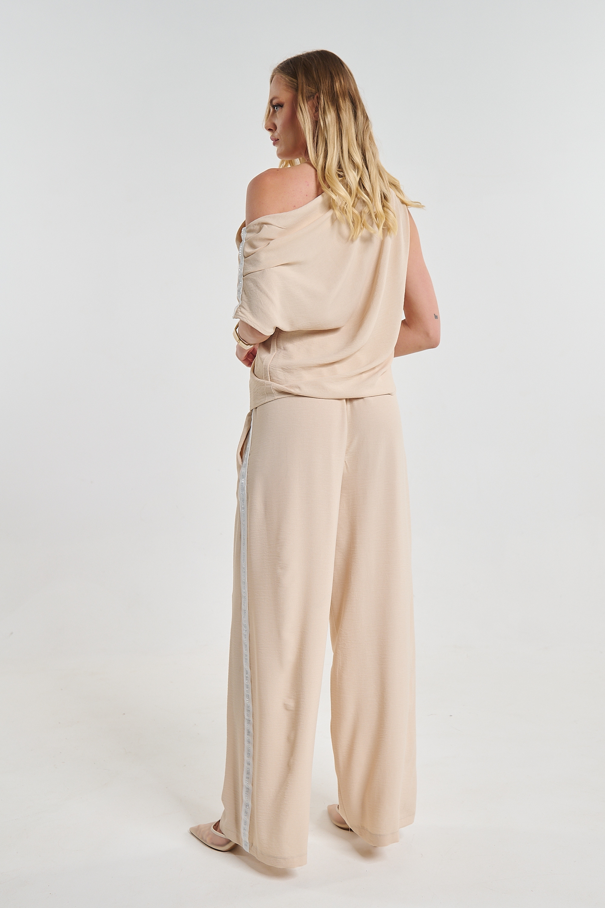 KELLYS Wide Leg Pants with Strass