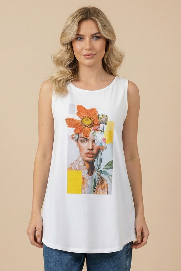 Μπλούζα DEJAVU Αμάνικη Με Floral Print