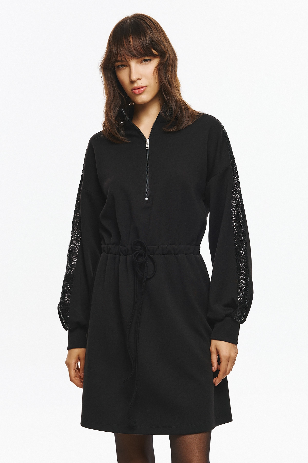 Φόρεμα Φούτερ Με Παγιέτες Στα Μανίκια DEJAVU