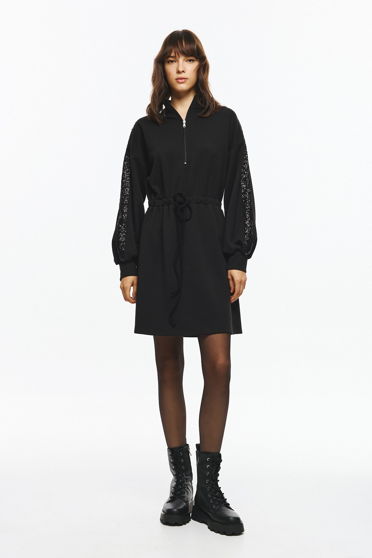 Φόρεμα Φούτερ Με Παγιέτες Στα Μανίκια DEJAVU