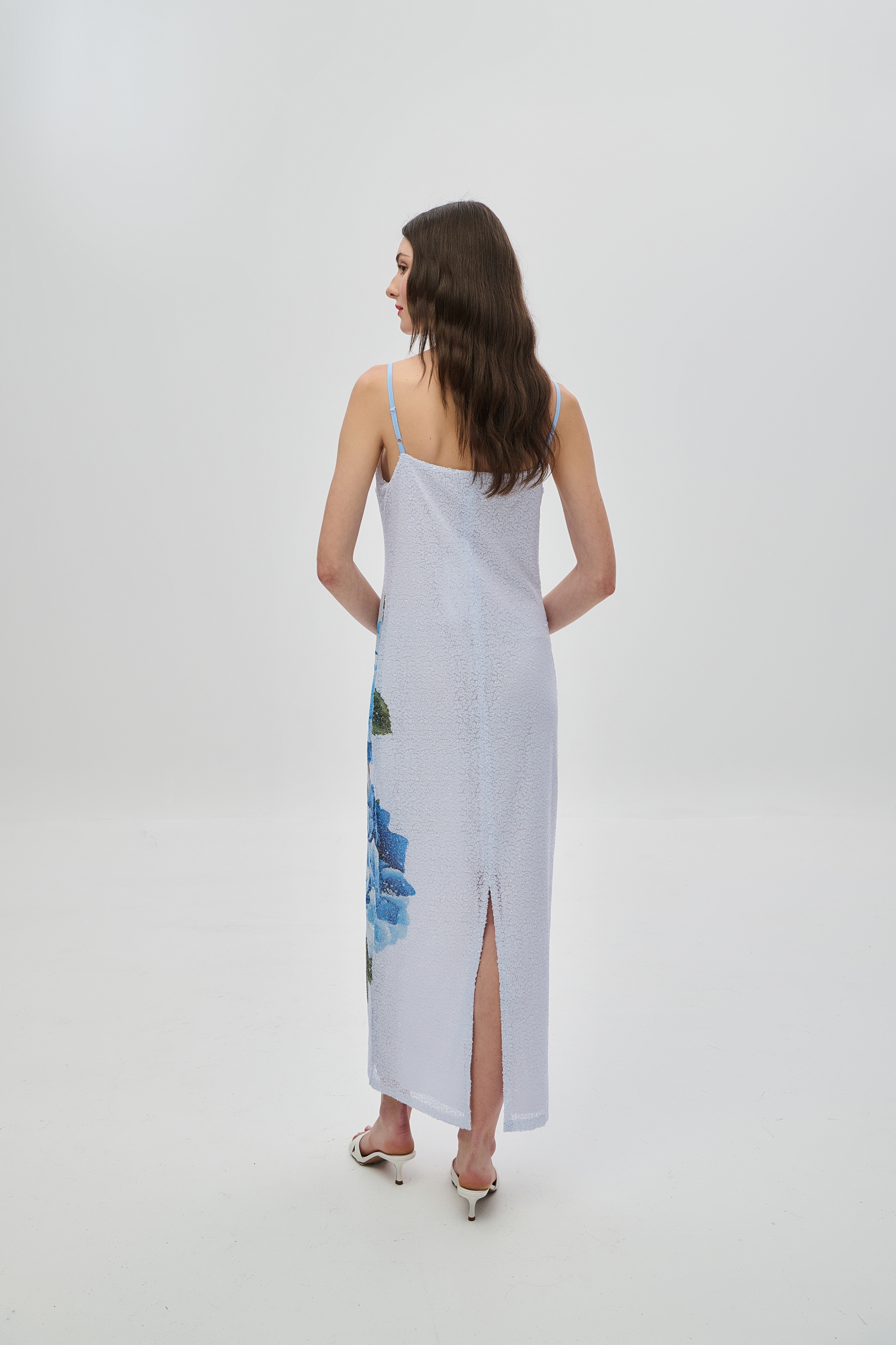 Sequin Floral Maxi Dress with Adjustable Straps DEJAVU