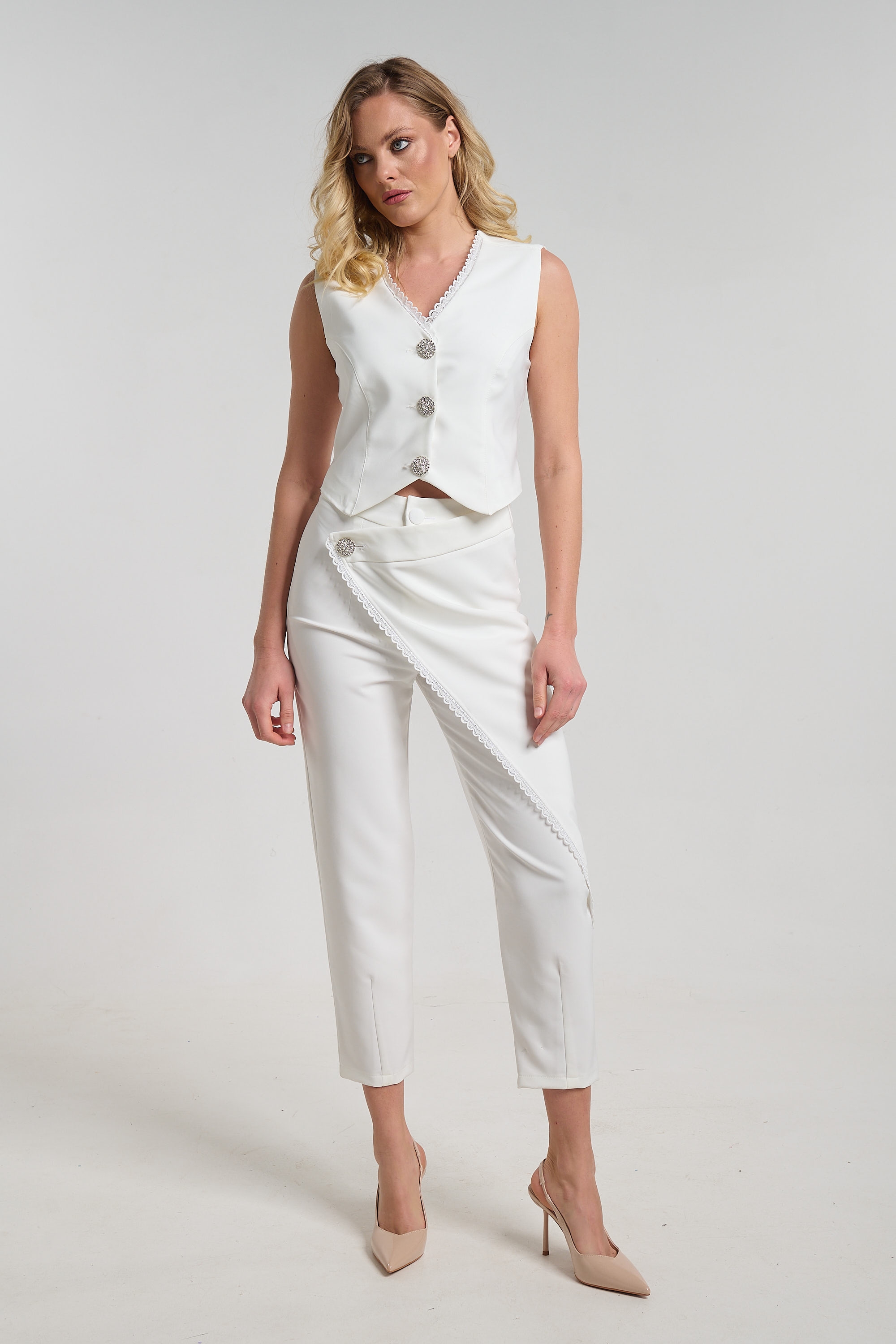 Παντελόνι Φάκελος Με Δαντέλα Και Στρας DEJAVU