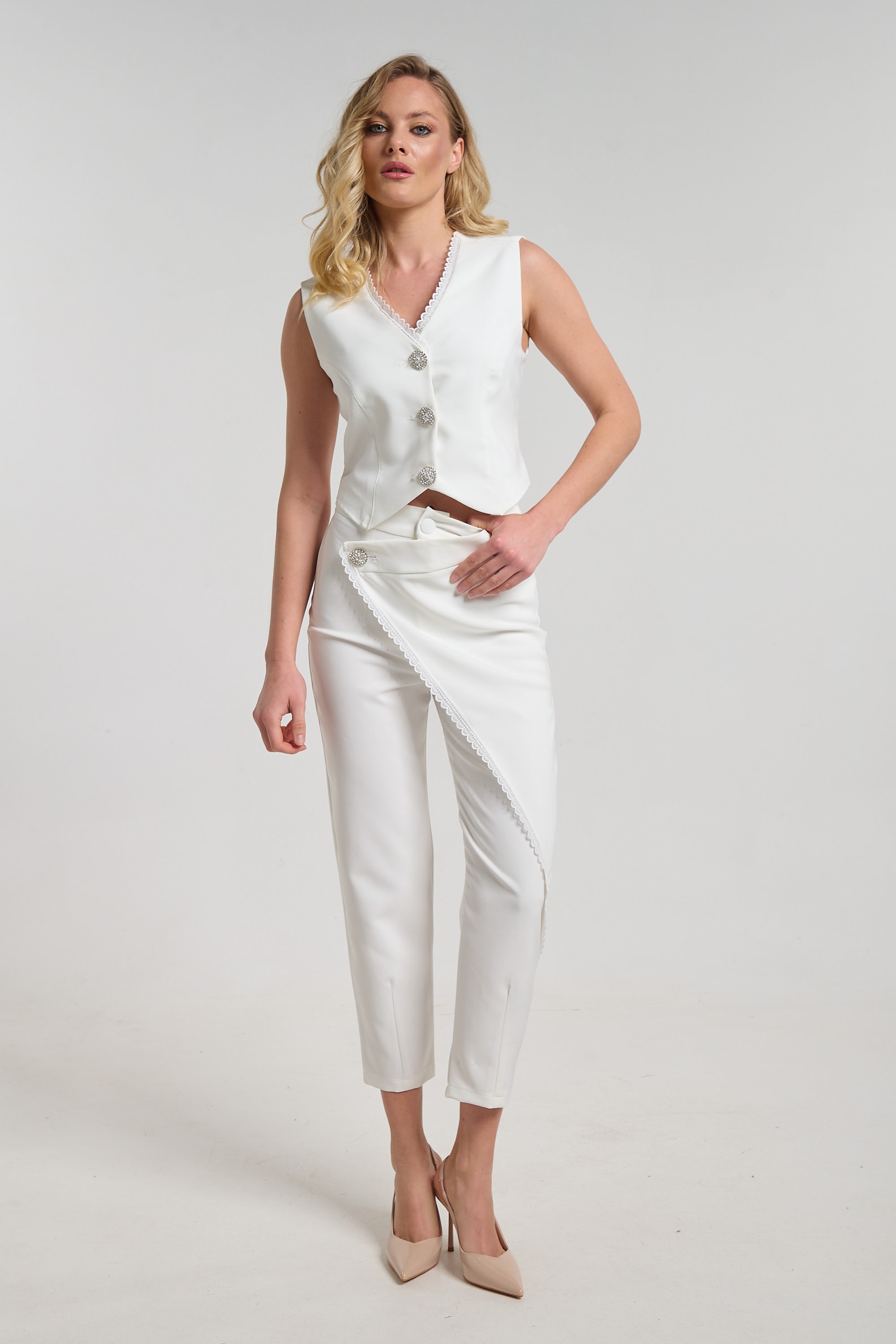 Παντελόνι Φάκελος Με Δαντέλα Και Στρας DEJAVU