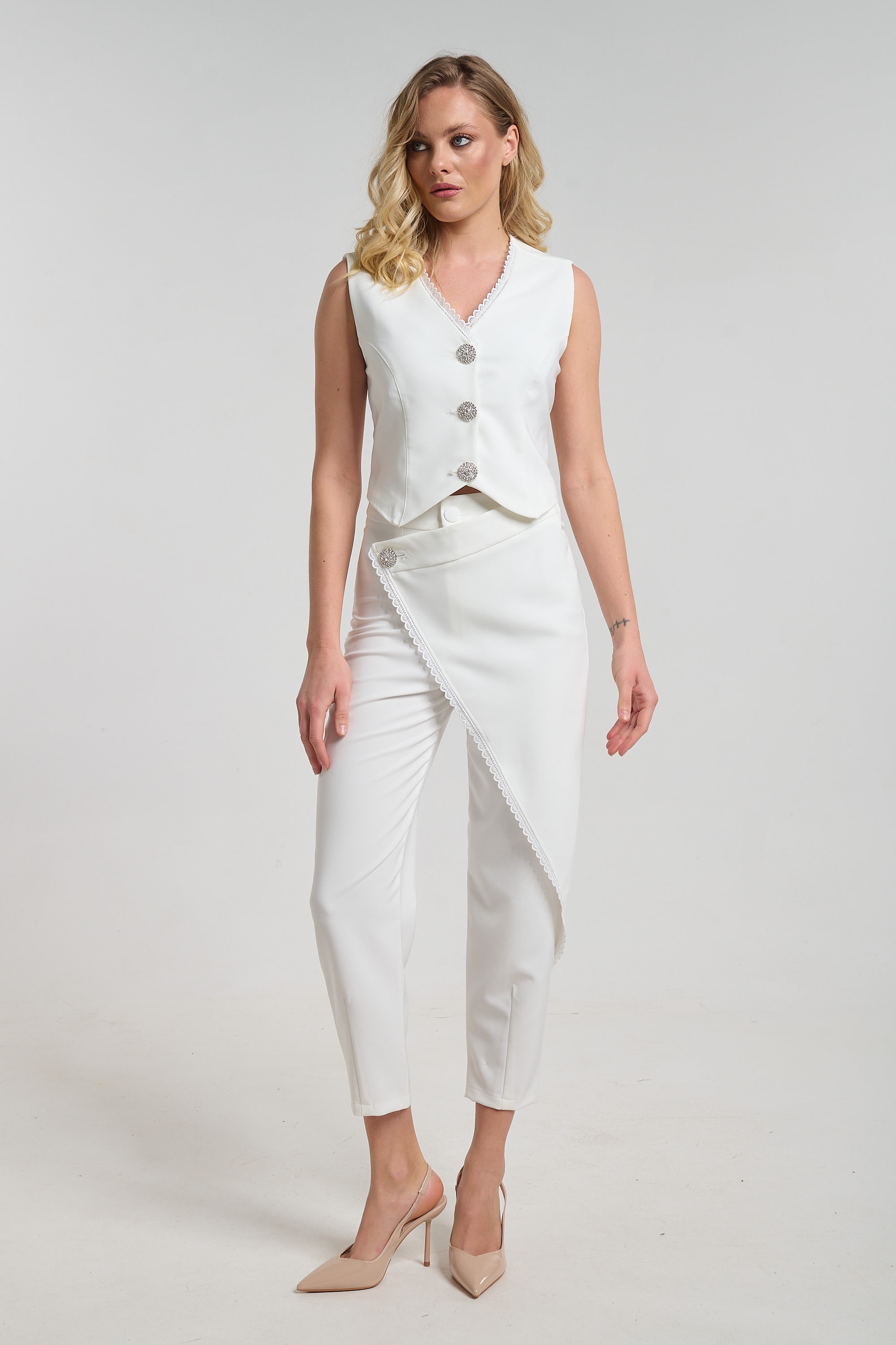 Παντελόνι Φάκελος Με Δαντέλα Και Στρας DEJAVU