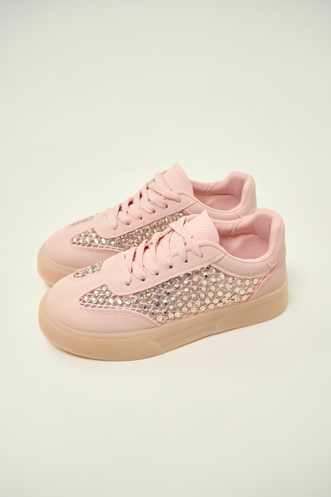 Sneakers with Strass & Mesh