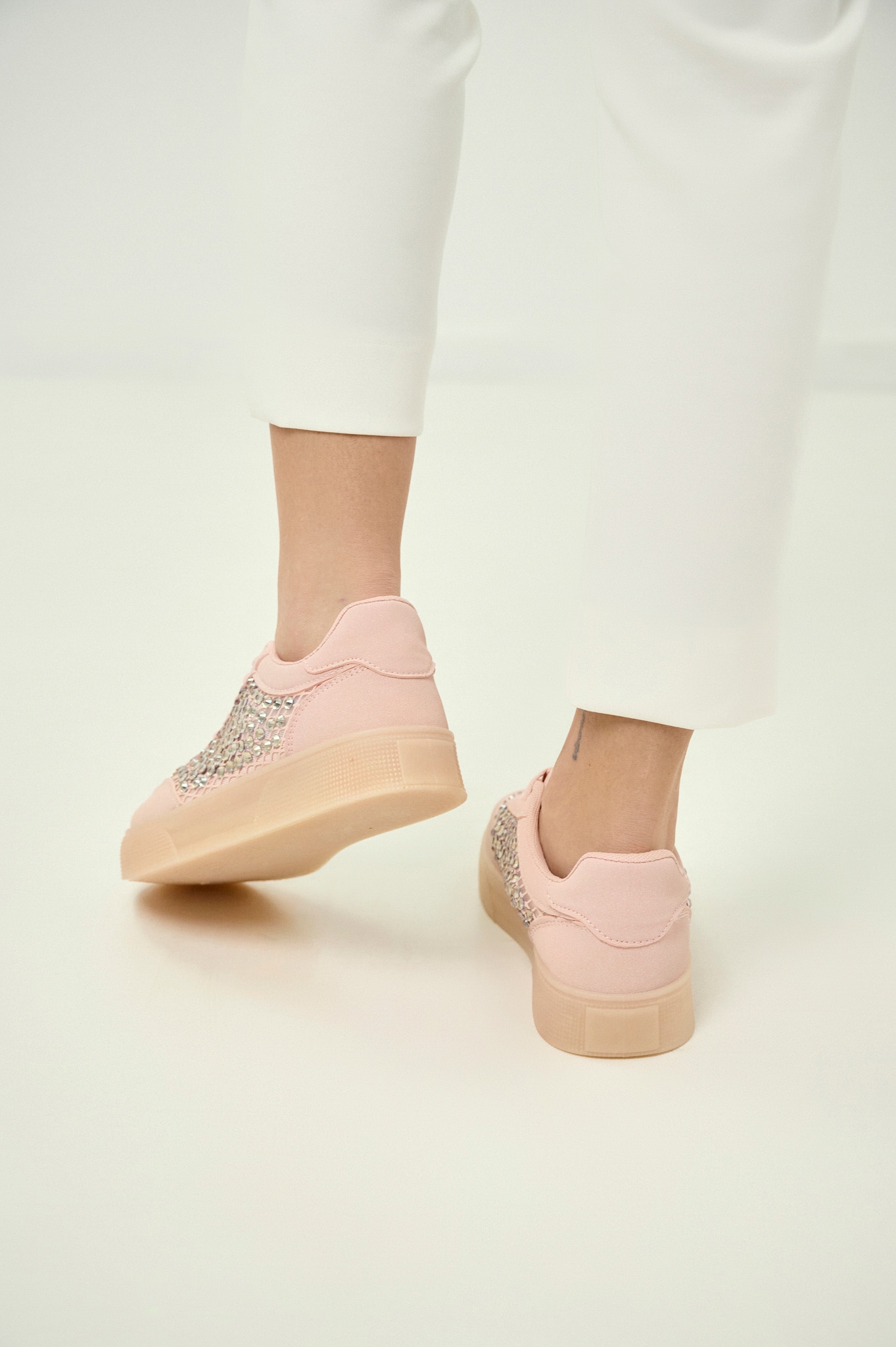 Sneakers with Strass & Mesh