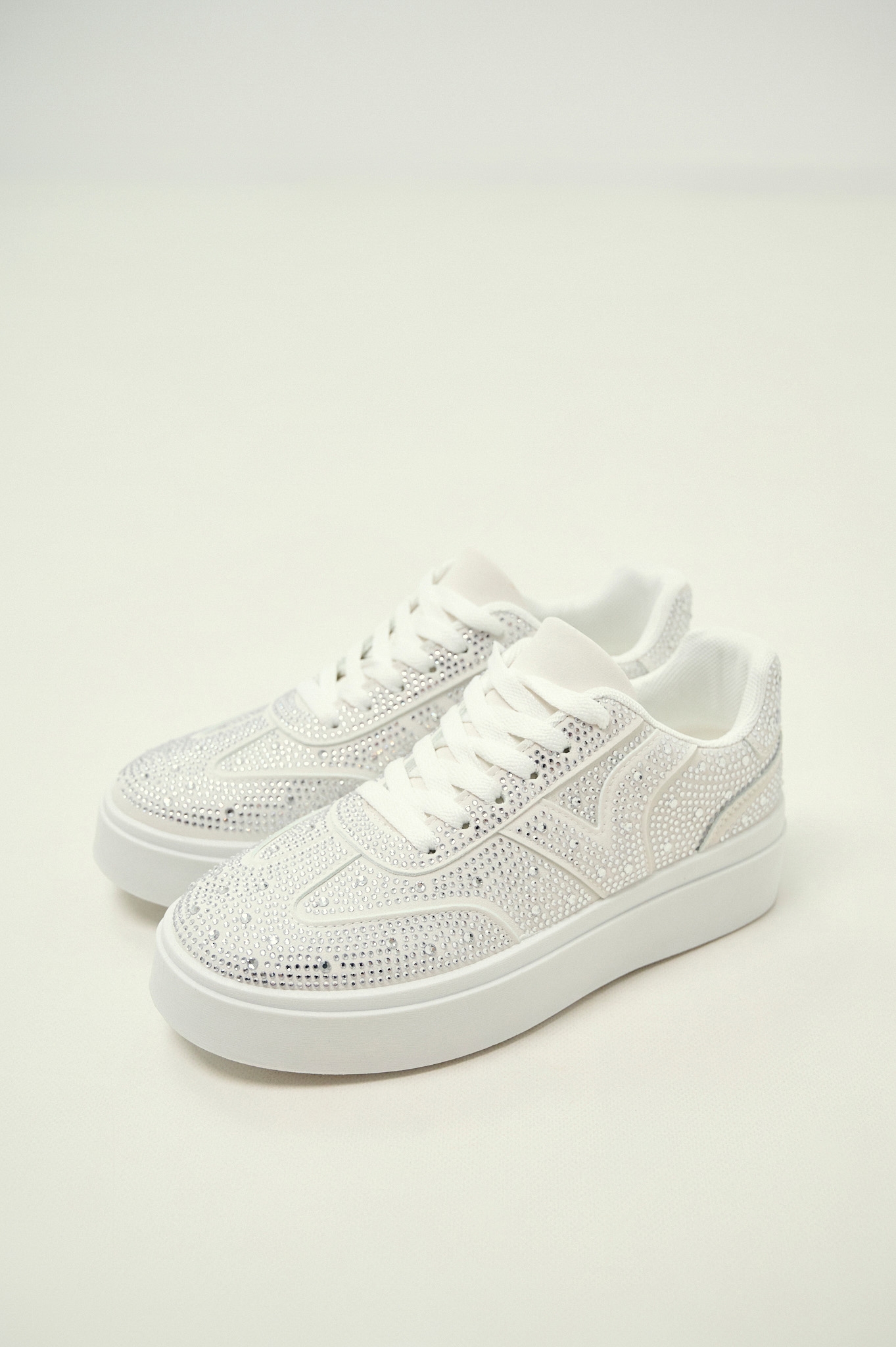 Platform Sneakers with Strass Logo