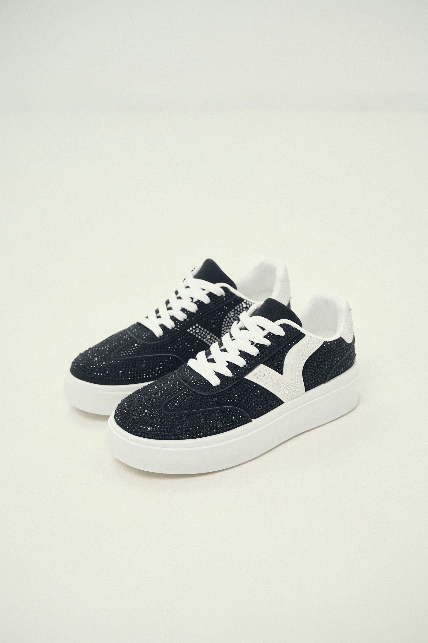 Platform Sneakers with Strass Logo
