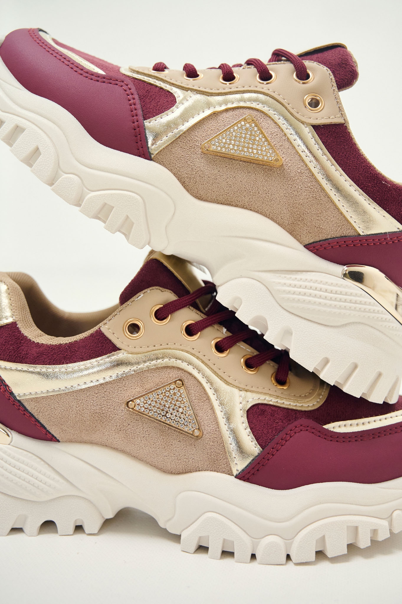 Sneakers Chunky Με Μεταλλικές Λεπτομέρειες & Στρας