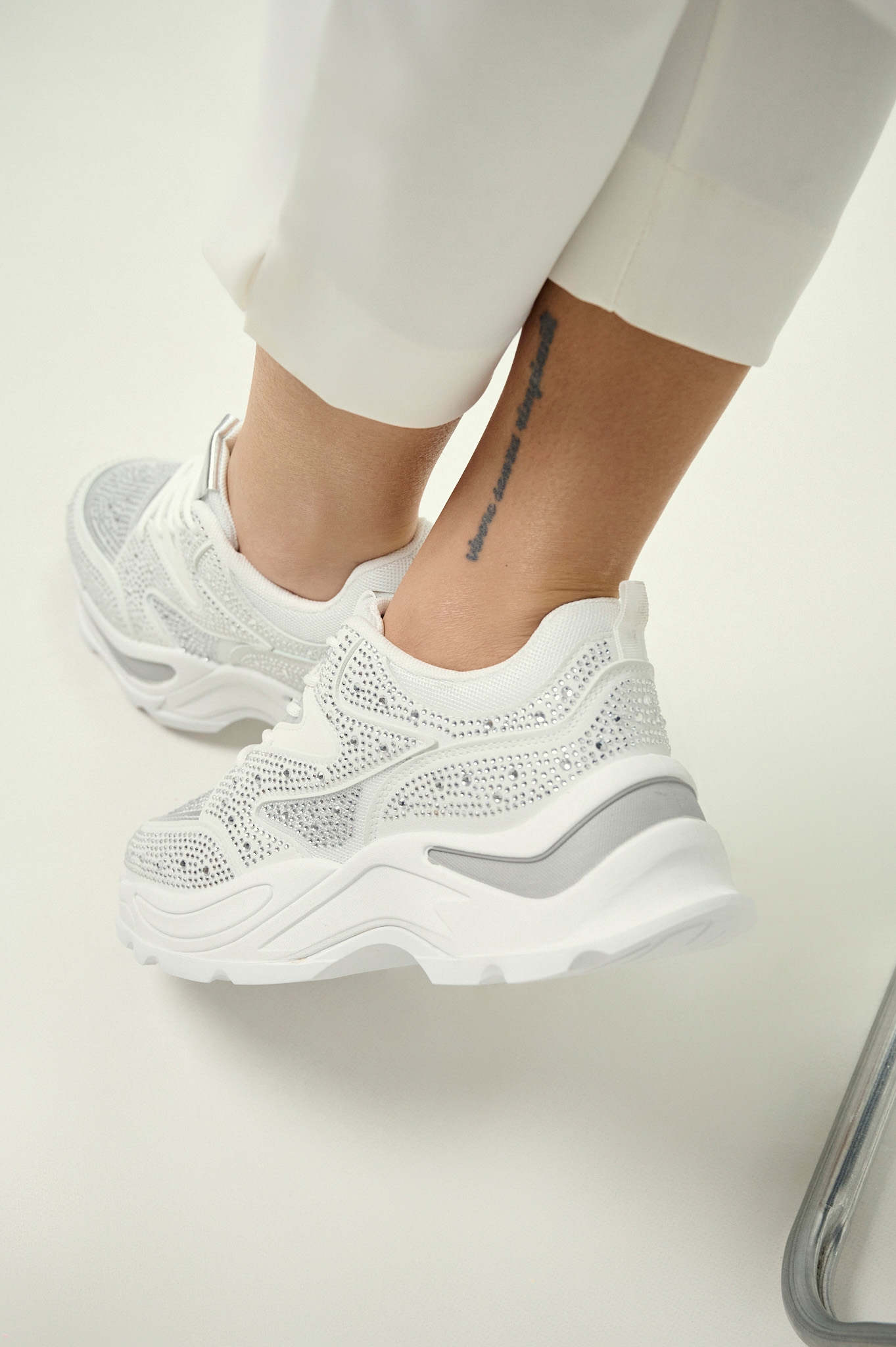 Sneakers Chunky Με Στρας