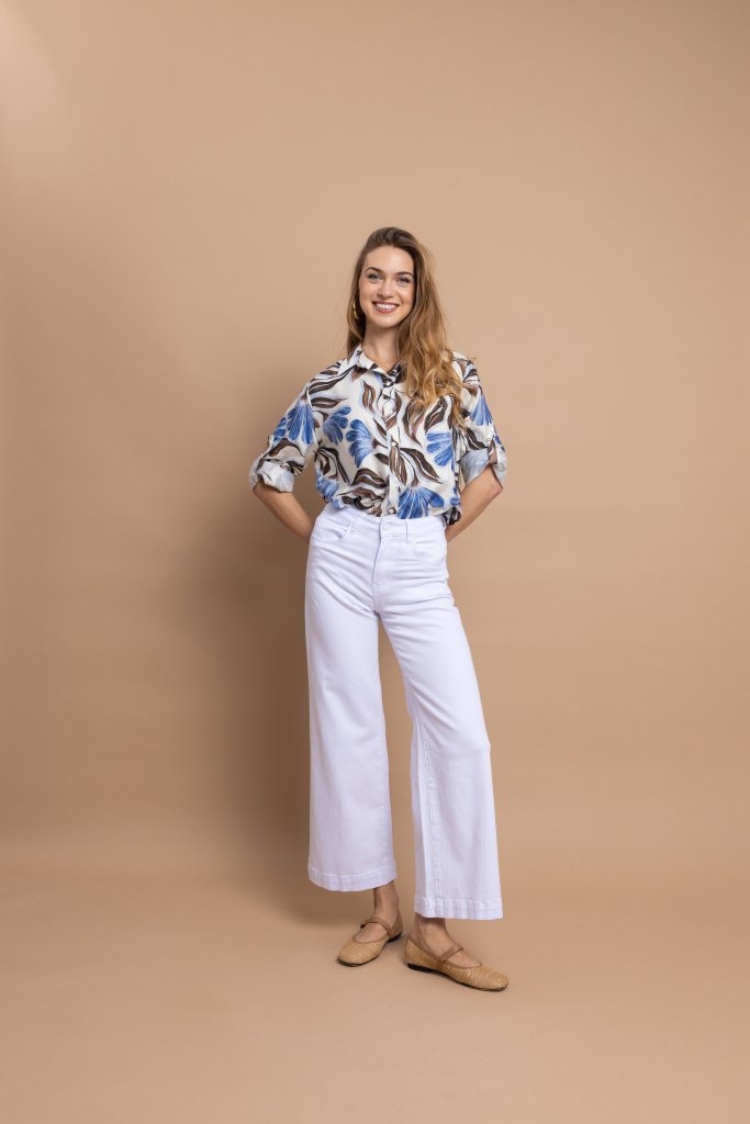 Women's White Wide Leg Pants Open Fashion
