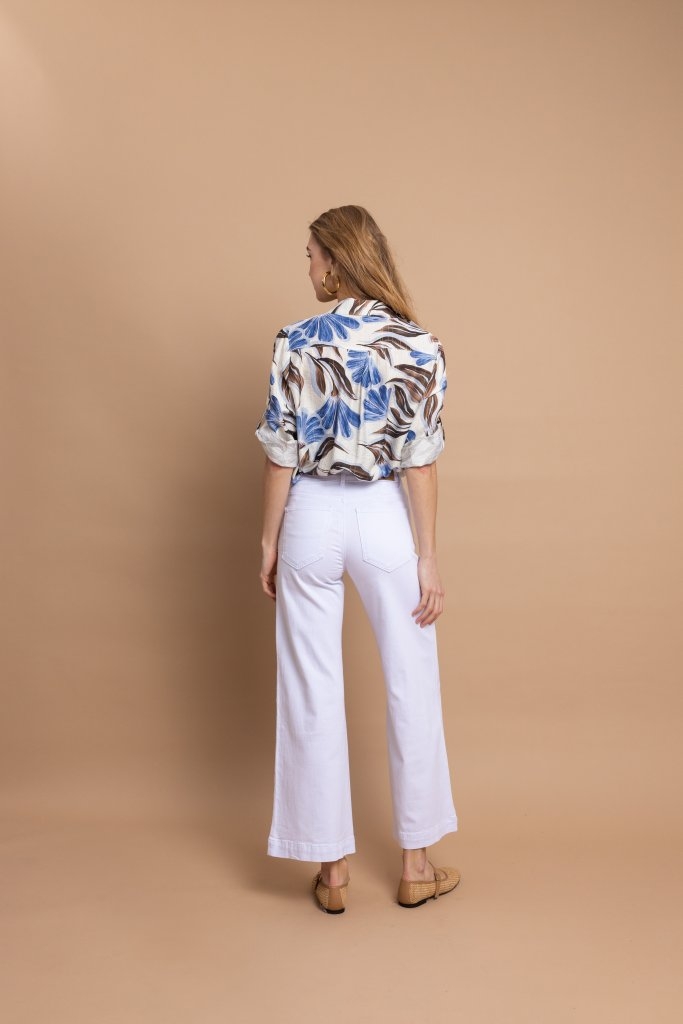 Women's White Wide Leg Pants Open Fashion