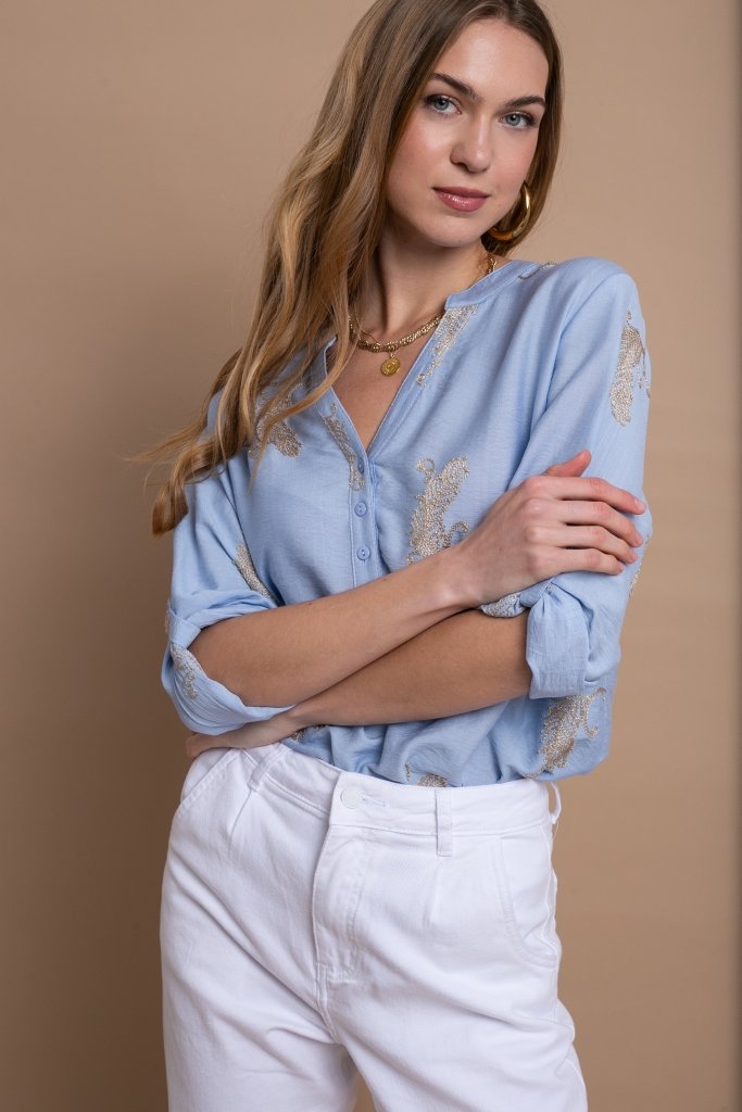 Μπλούζα/Πουκαμίσα Με Κέντημα OPEN