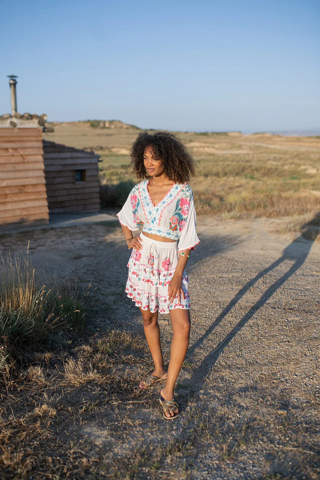 PITI CUITI Floral Mini Skirt With Ruffles