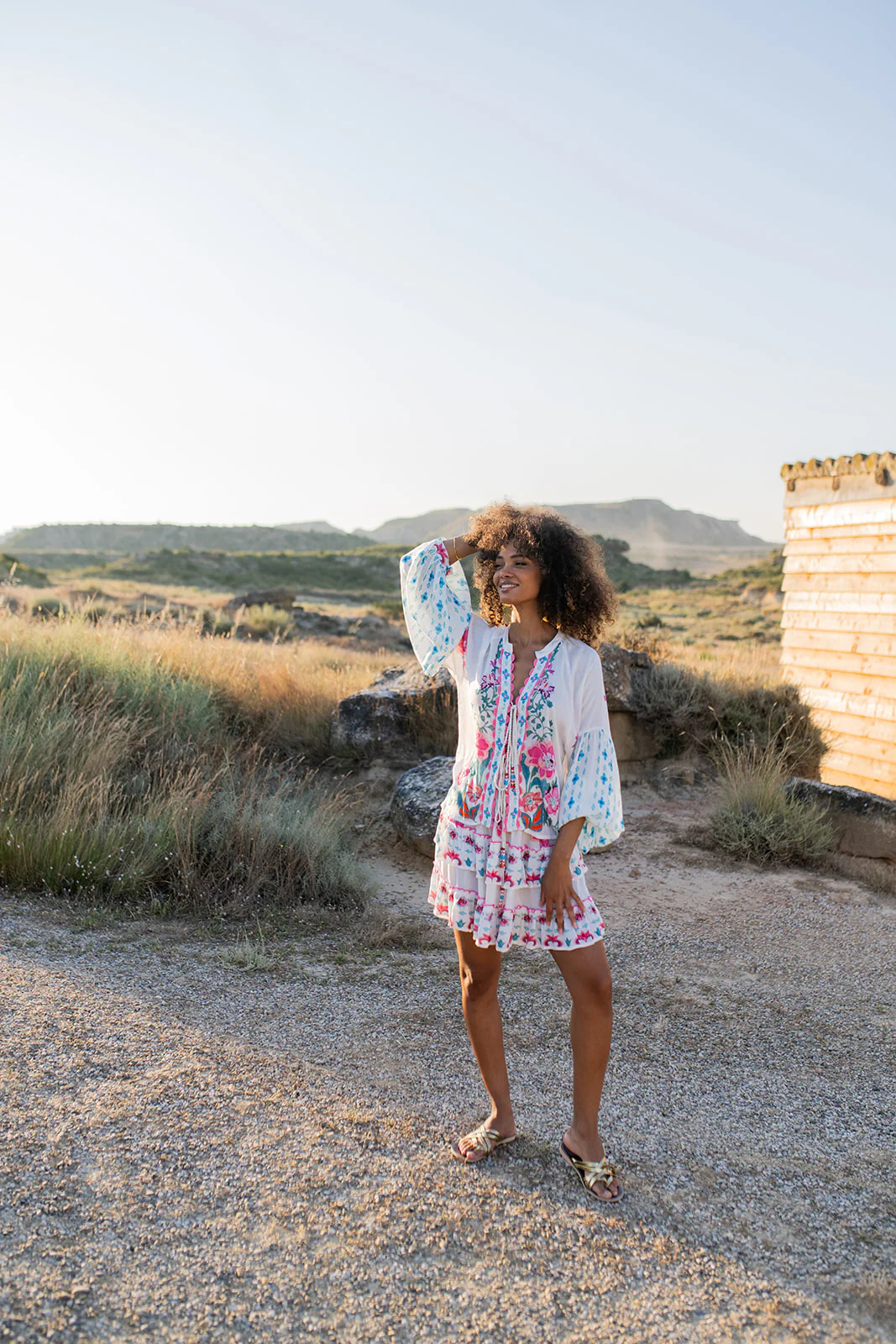 PITI CUITI Floral Mini Skirt With Ruffles