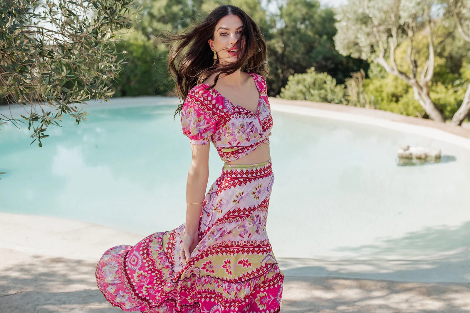 PITI CUITI Crop Top Με Πολύχρωμο Boho Print