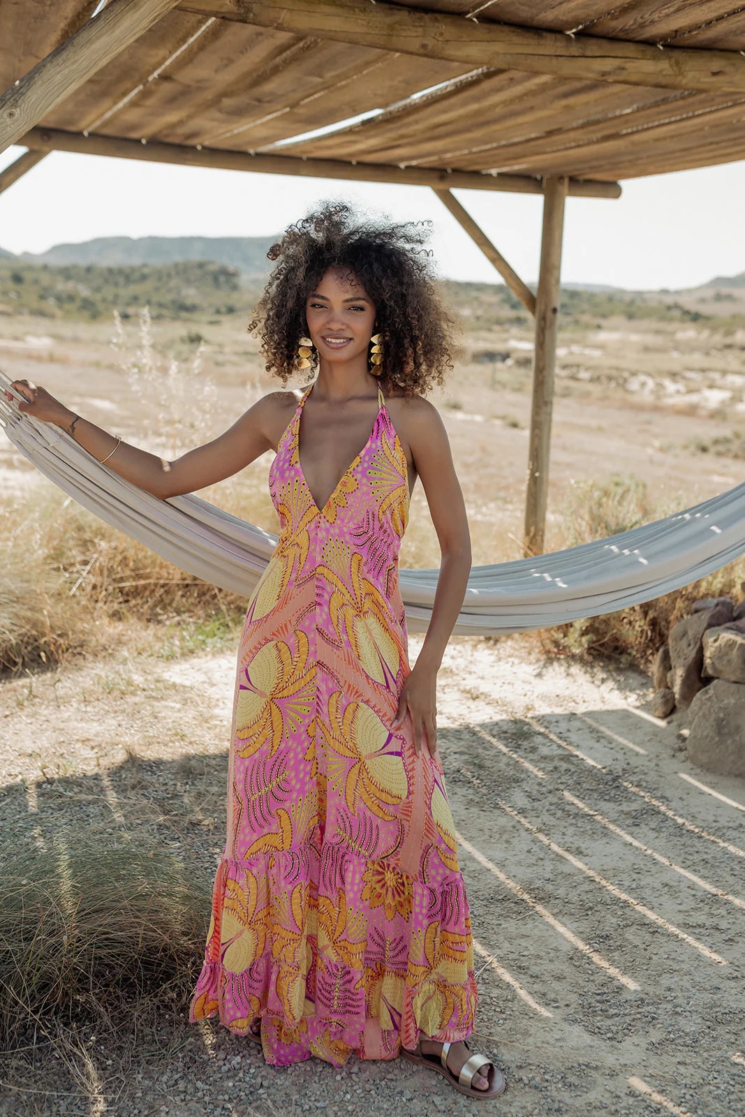 PITI CUITI Multicolor Tropical Print Maxi Dress