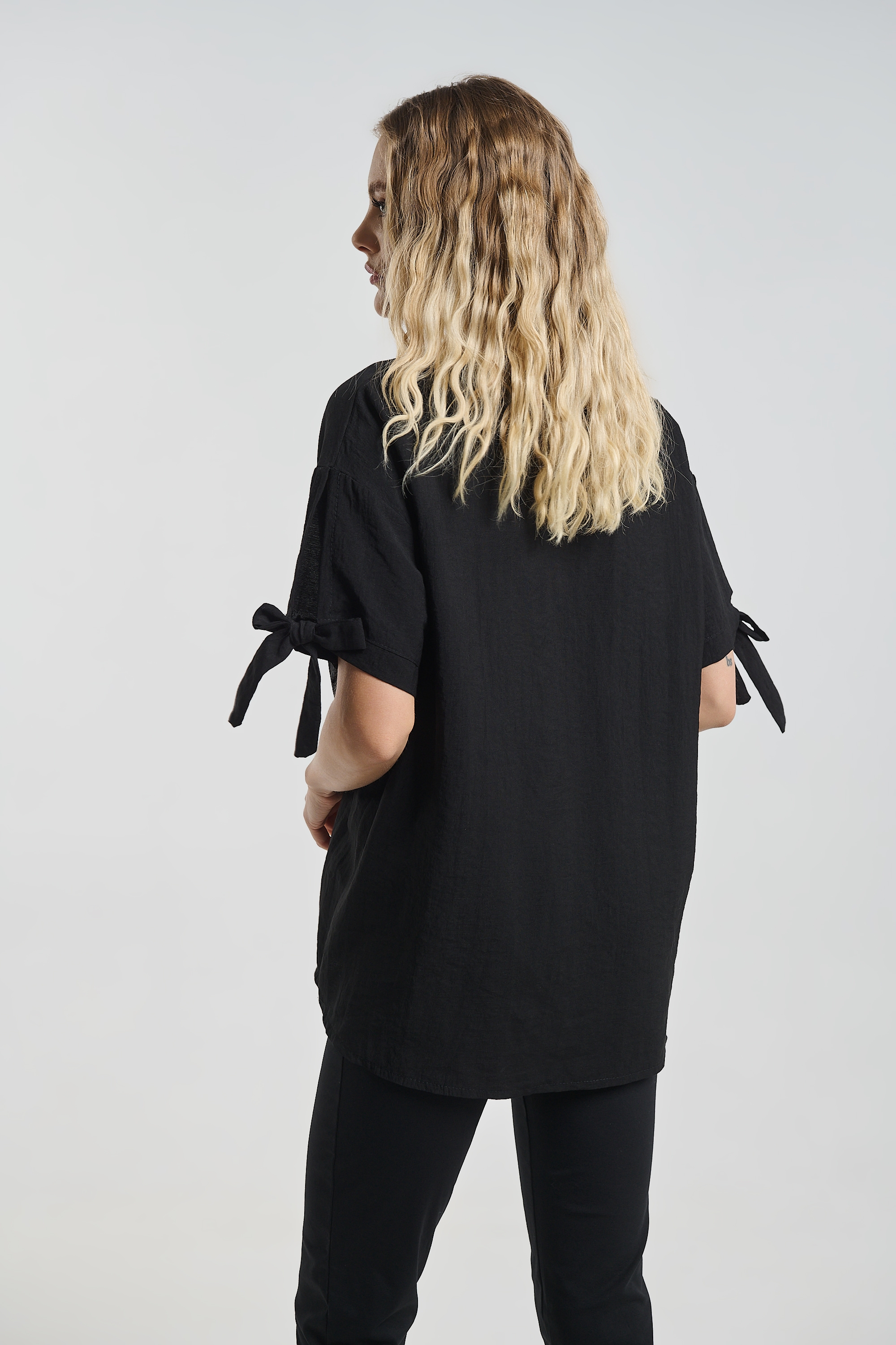 Μπλούζα Oversized Με Δέσιμο Στο Μανίκι