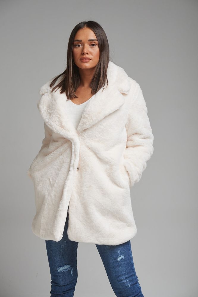 Γούνα Faux Fur Με Φόδρα & Τσέπες