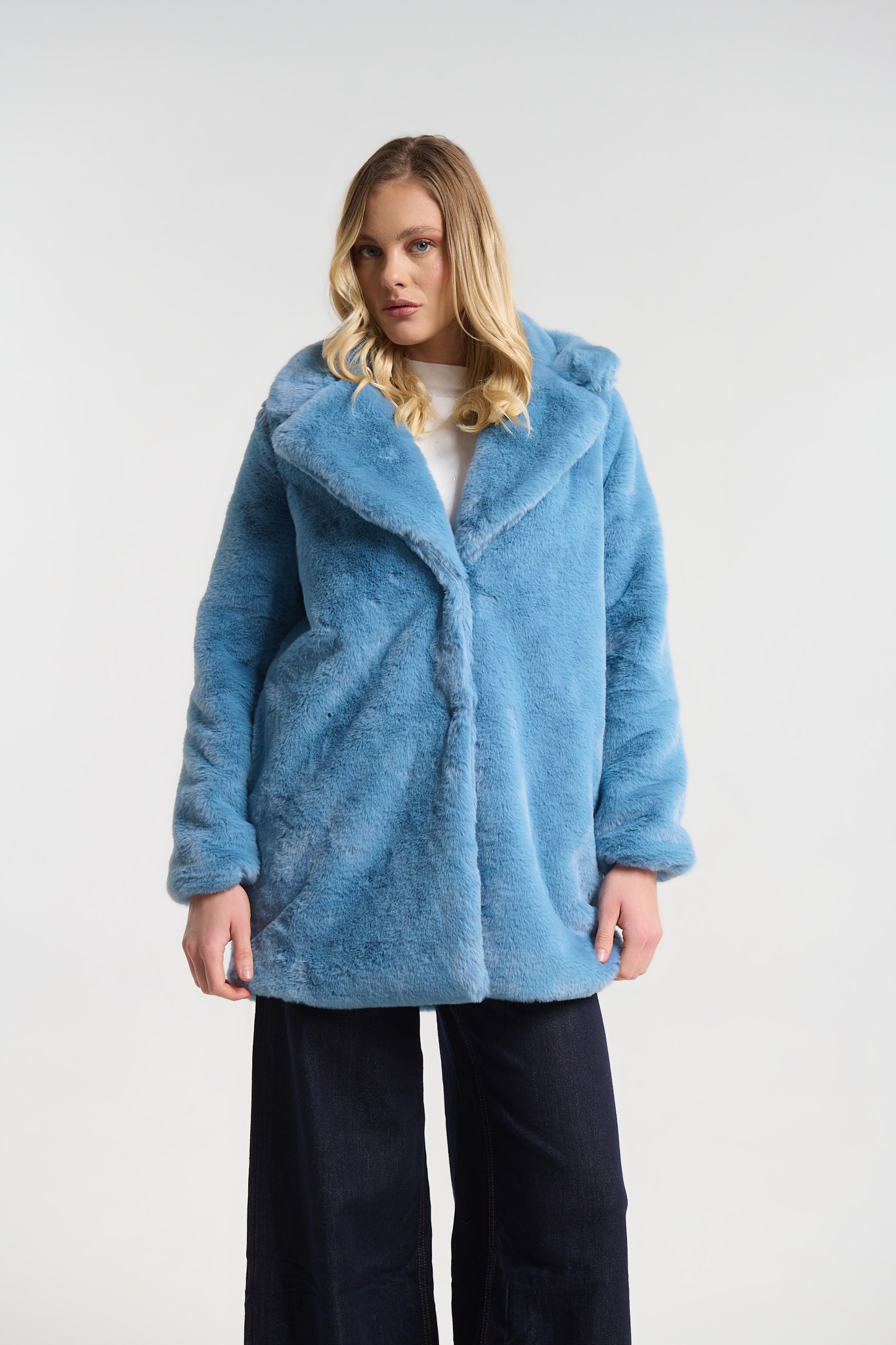 Γούνα Faux Fur Με Φόδρα & Τσέπες