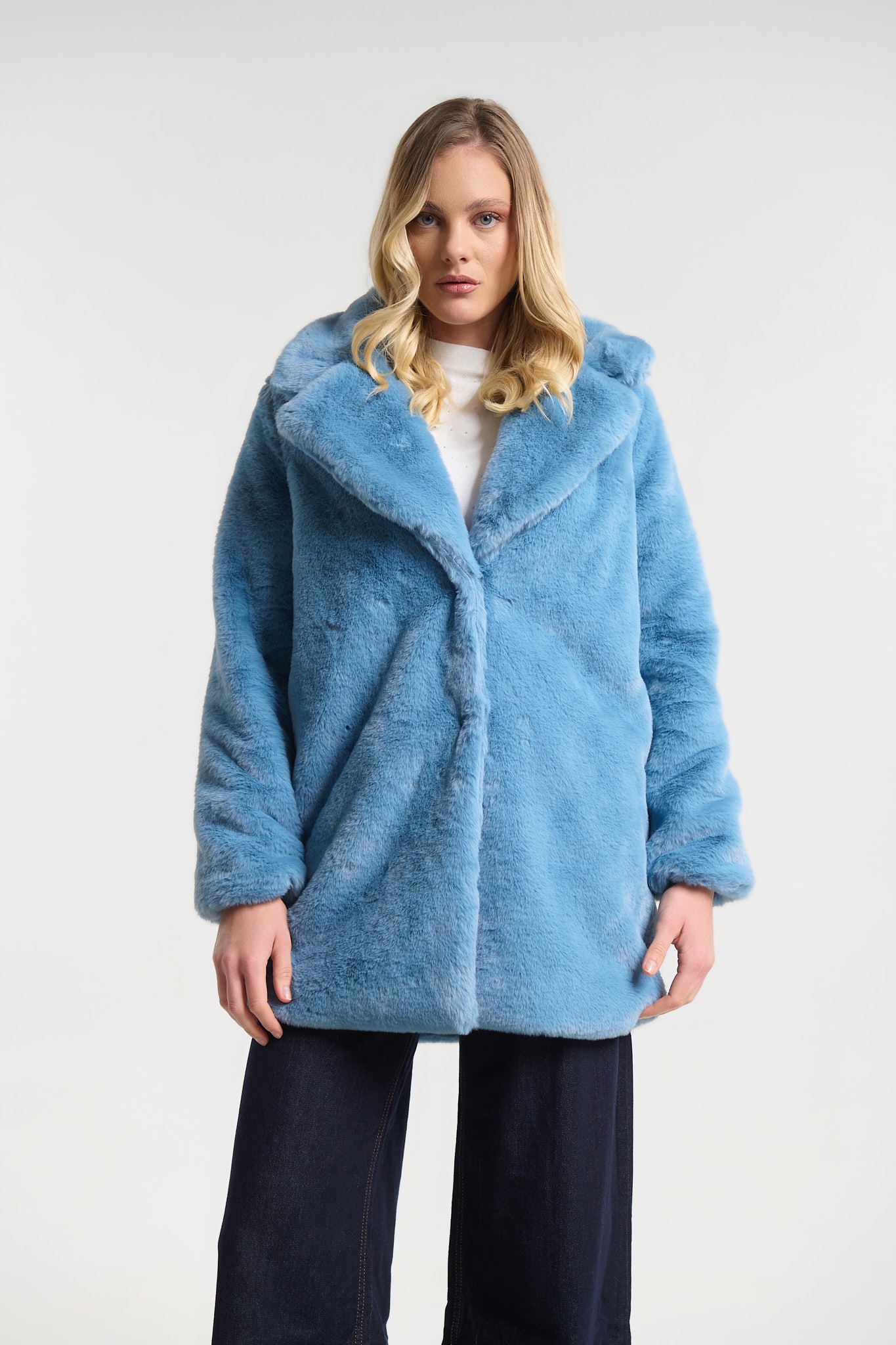 Γούνα Faux Fur Με Φόδρα & Τσέπες