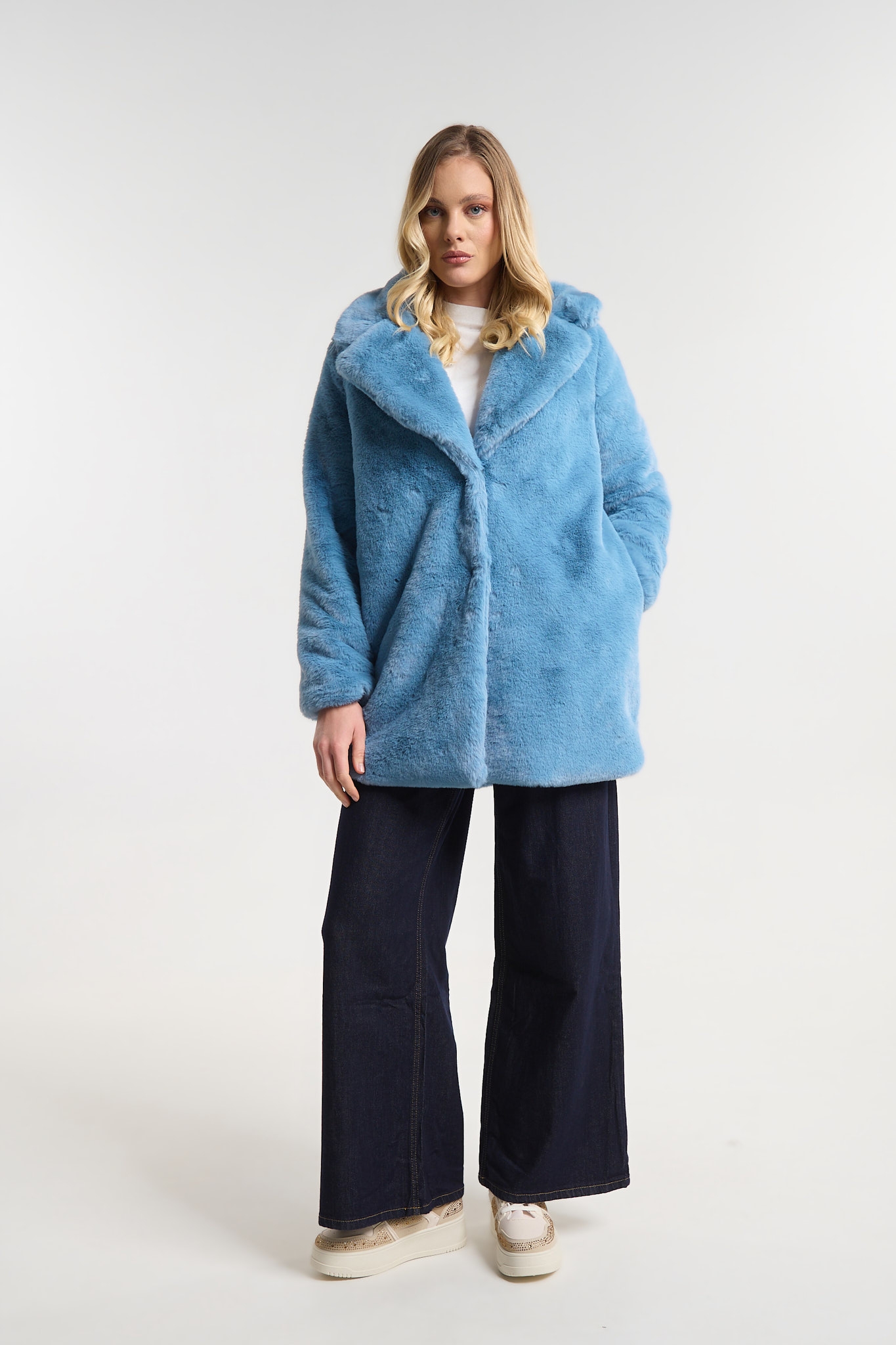 Γούνα Faux Fur Με Φόδρα & Τσέπες