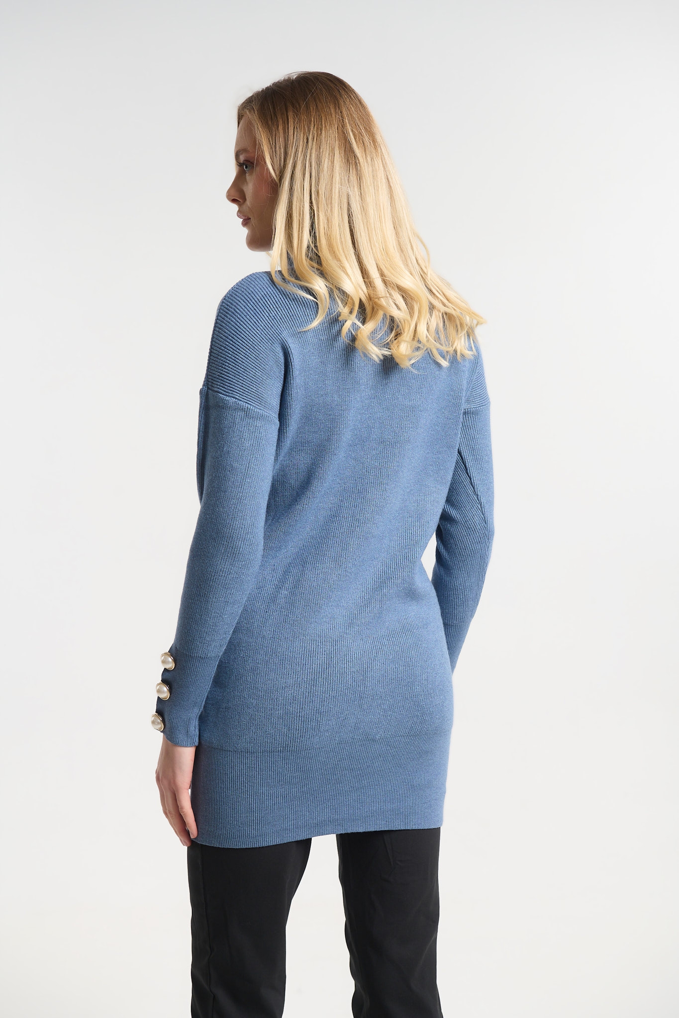 Μπλουζοφόρεμα Πλεκτό Με Διακοσμητικά Κουμπιά