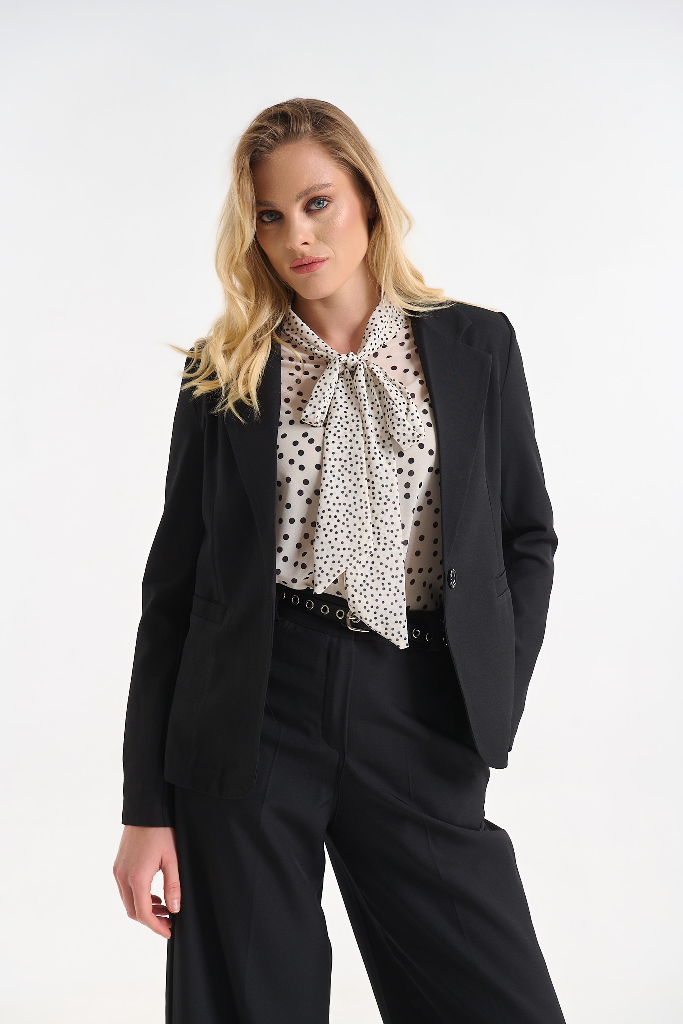Classic Short Blazer with Button Closure