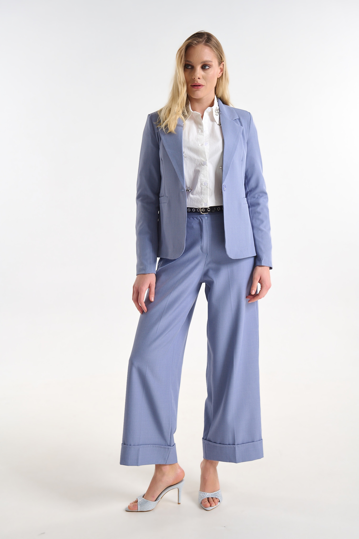 Classic Short Blazer with Button Closure