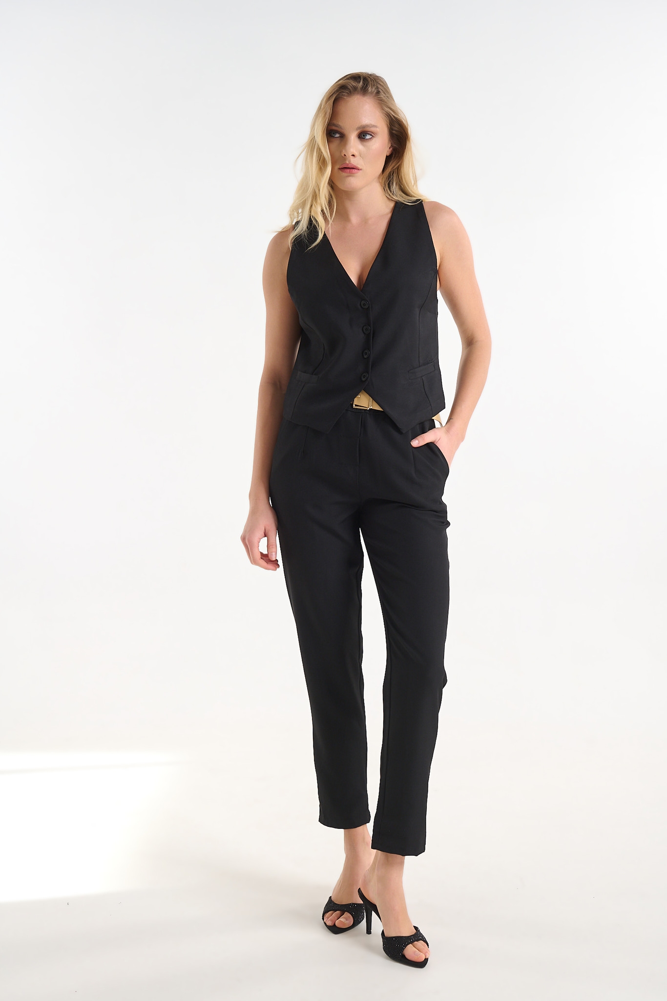 Γιλέκο Κοστουμιού Με Κουμπιά Και Tailored Γραμμή