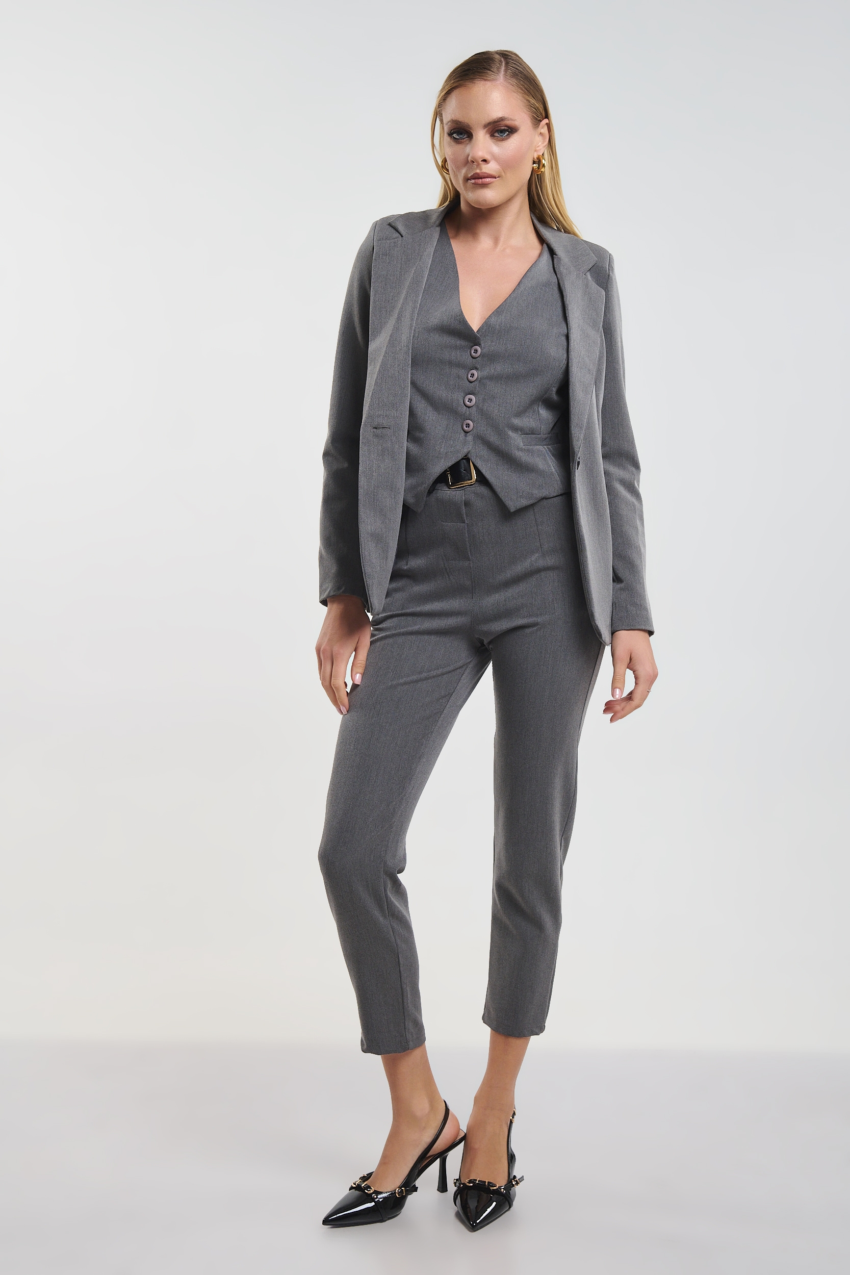 Lined Blazer with Shoulder Pads