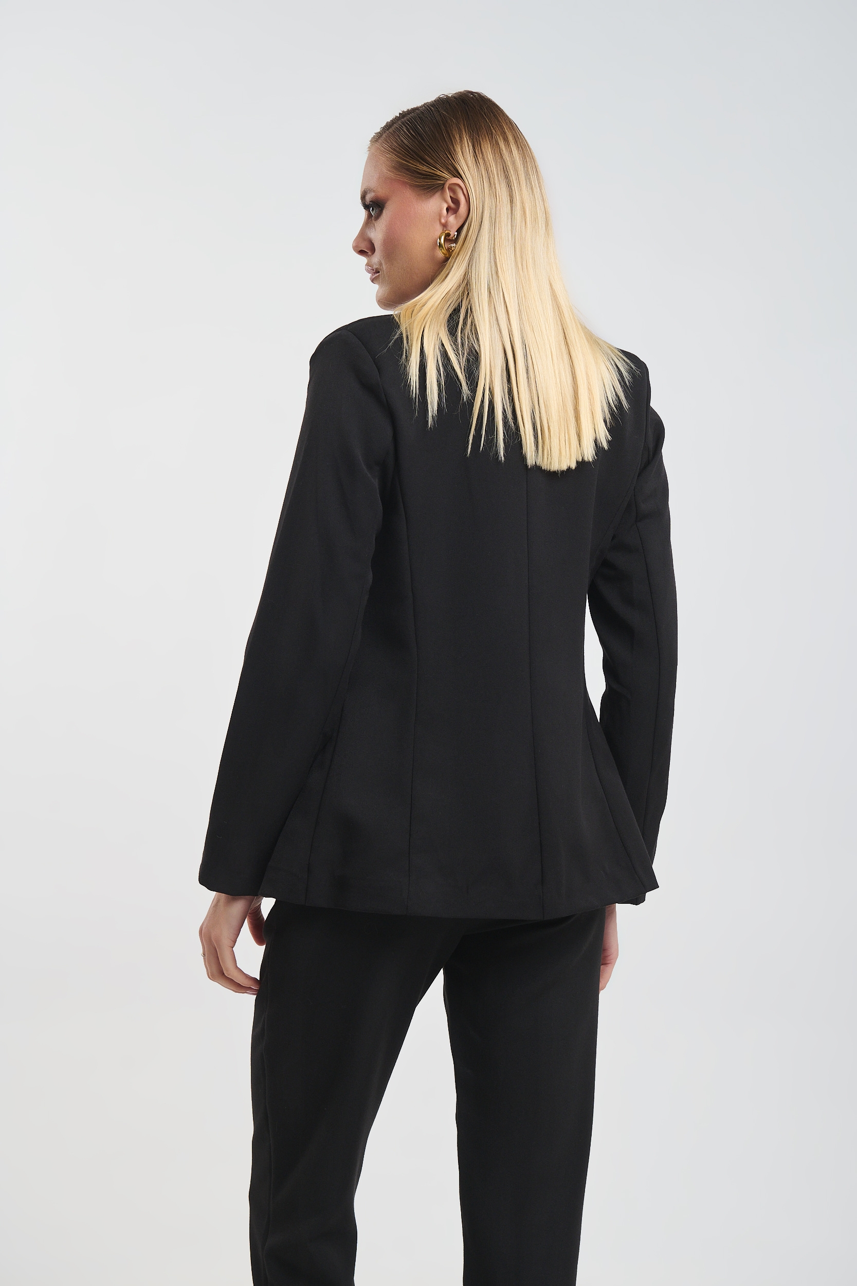 Lined Blazer with Shoulder Pads