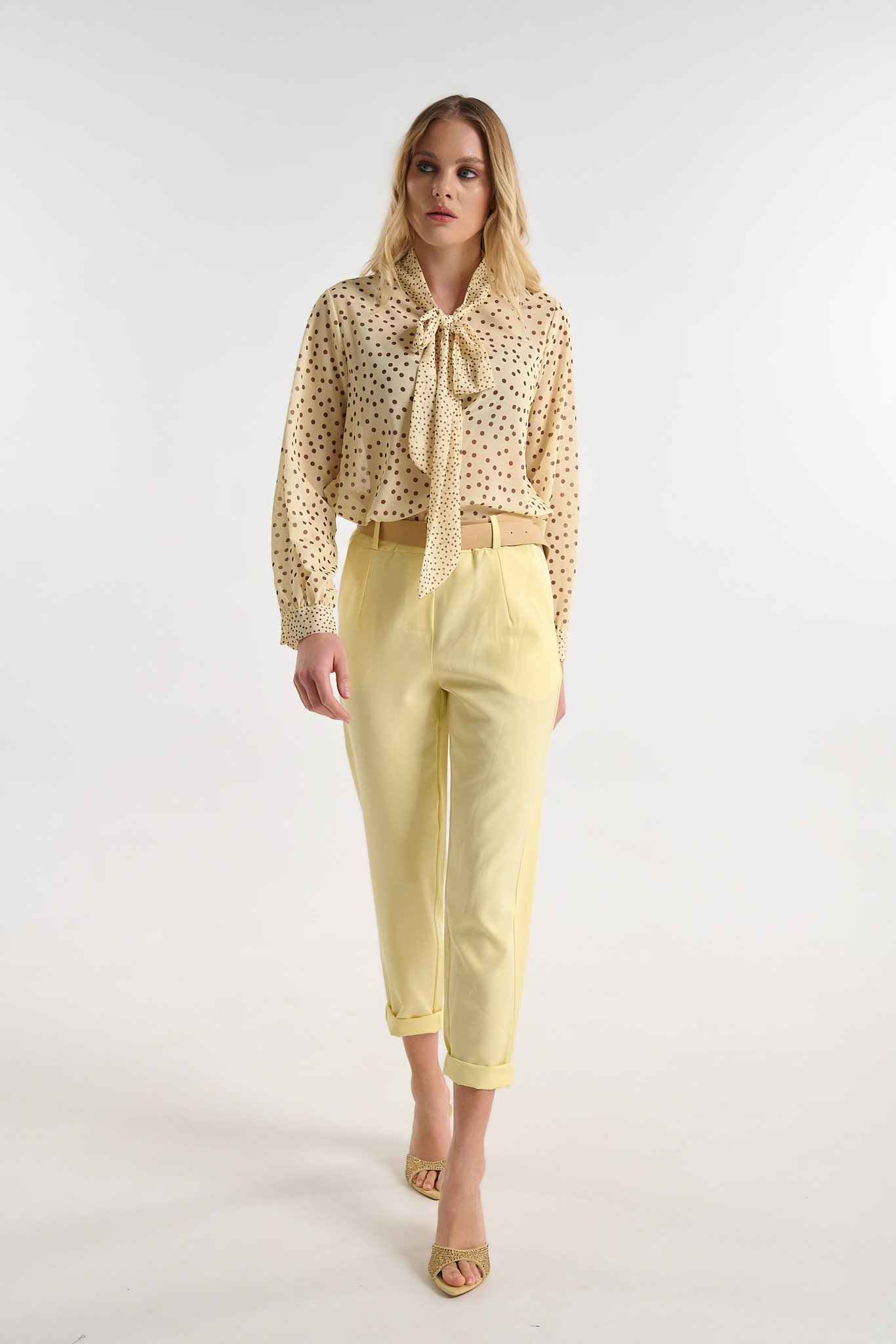 Women’s Tailored Trousers with Belt & Slim Fit