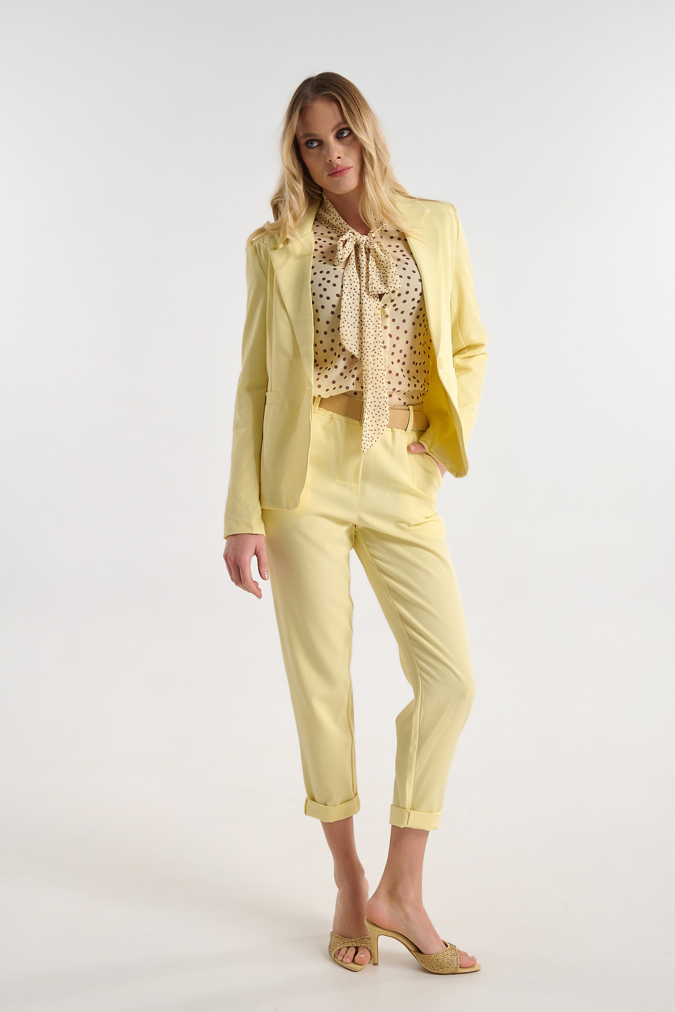 Women’s Tailored Trousers with Belt & Slim Fit