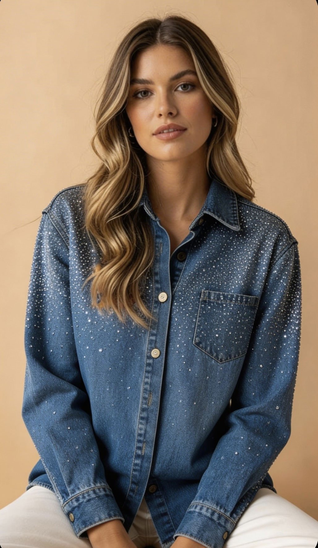 Πουκάμισο Τζιν Με Στρας 