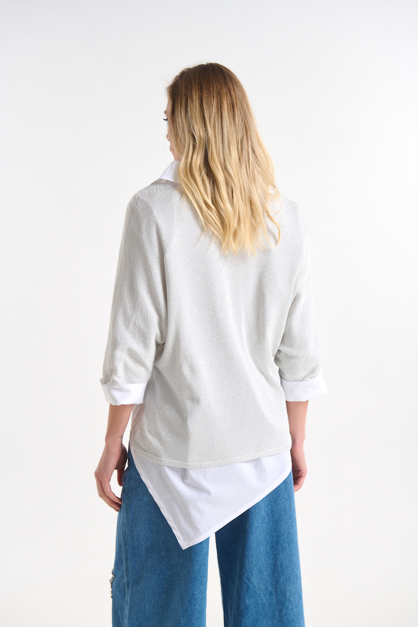 Μπλούζα Πλεκτή Με Λούρεξ Και Διακριτική Λάμψη