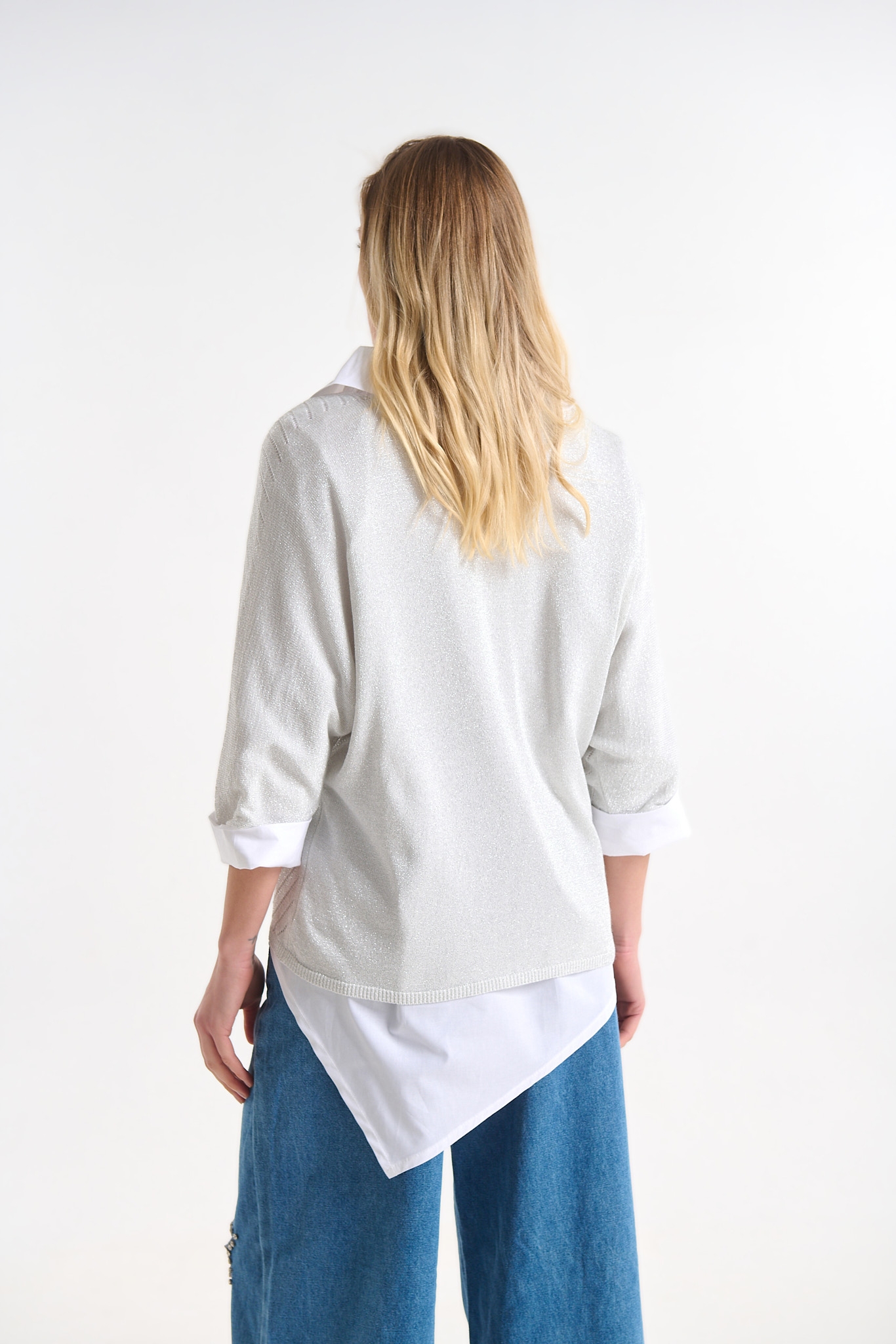 Μπλούζα Πλεκτή Με Λούρεξ Και Διακριτική Λάμψη