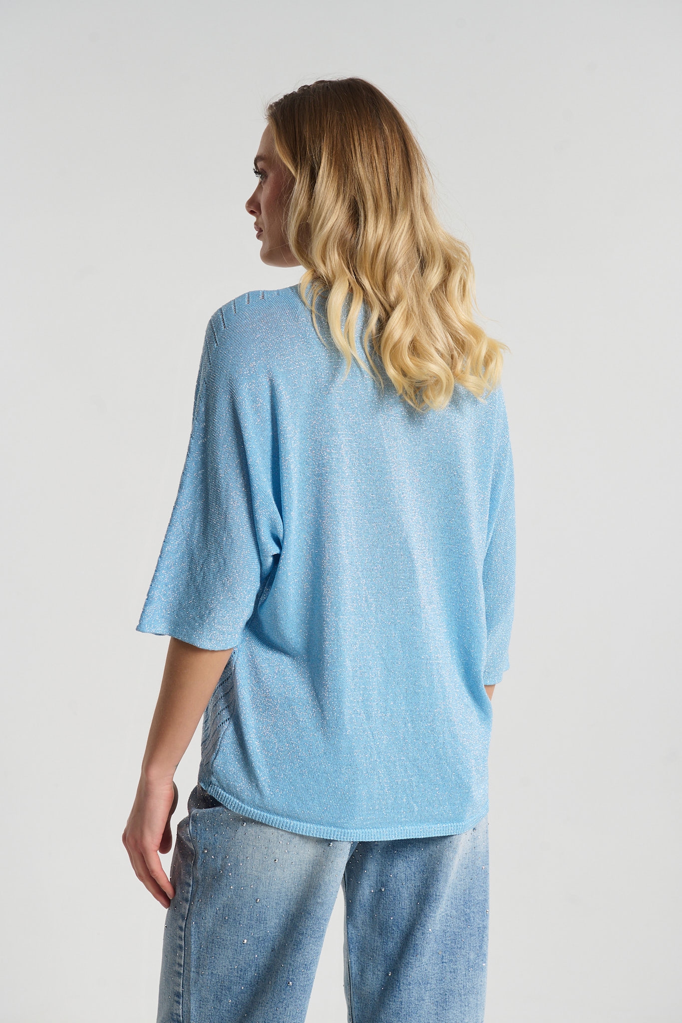 Μπλούζα Πλεκτή Με Λούρεξ Και Διακριτική Λάμψη