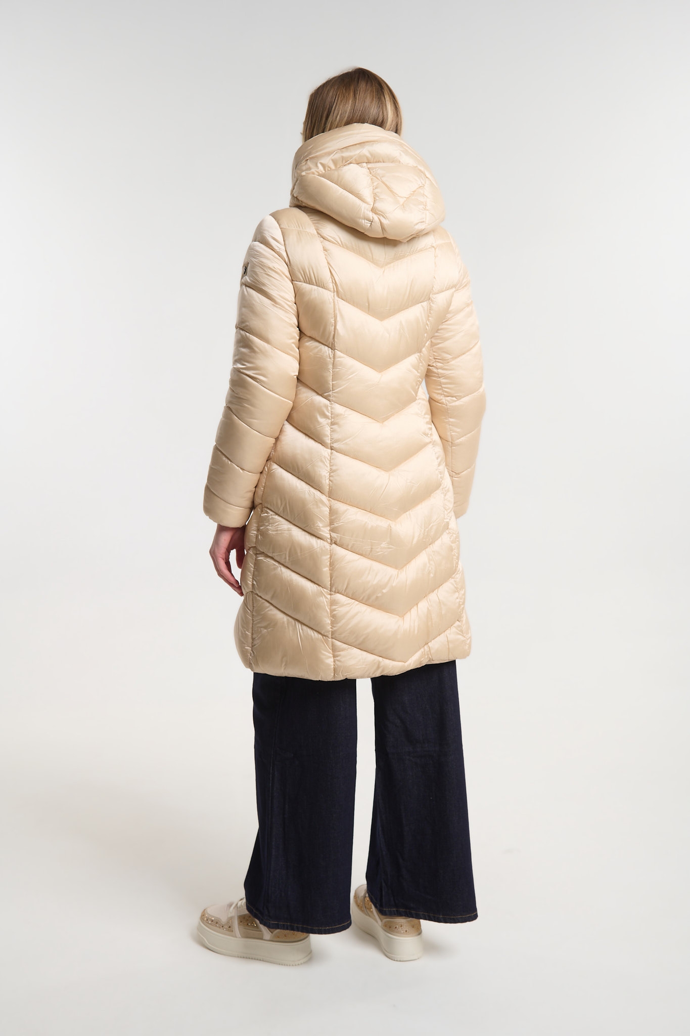 Μπουφάν Μακρύ Puffer Με Κουκούλα & Τσέπες