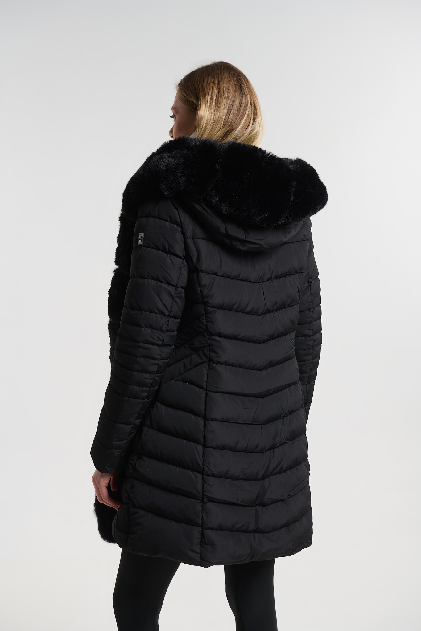 Μπουφάν Puffer Με Αποσπώμενη Faux Fur & Κουκούλα