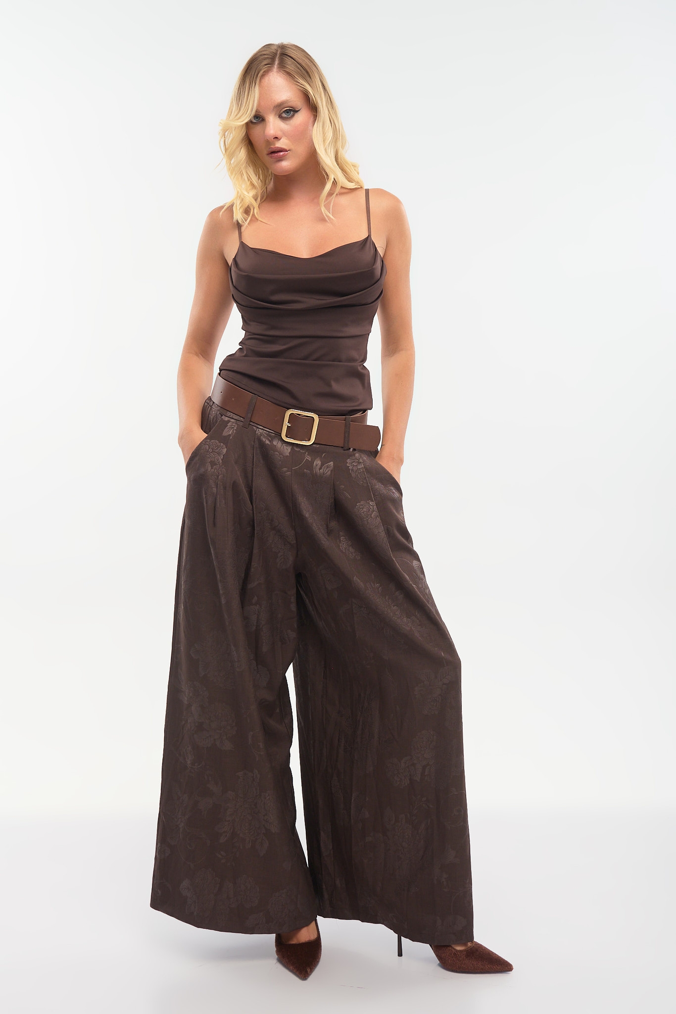 Τοπ Σατέν με Ντραπέ Λαιμόκοψη & Ενισχυμένο Μπούστο