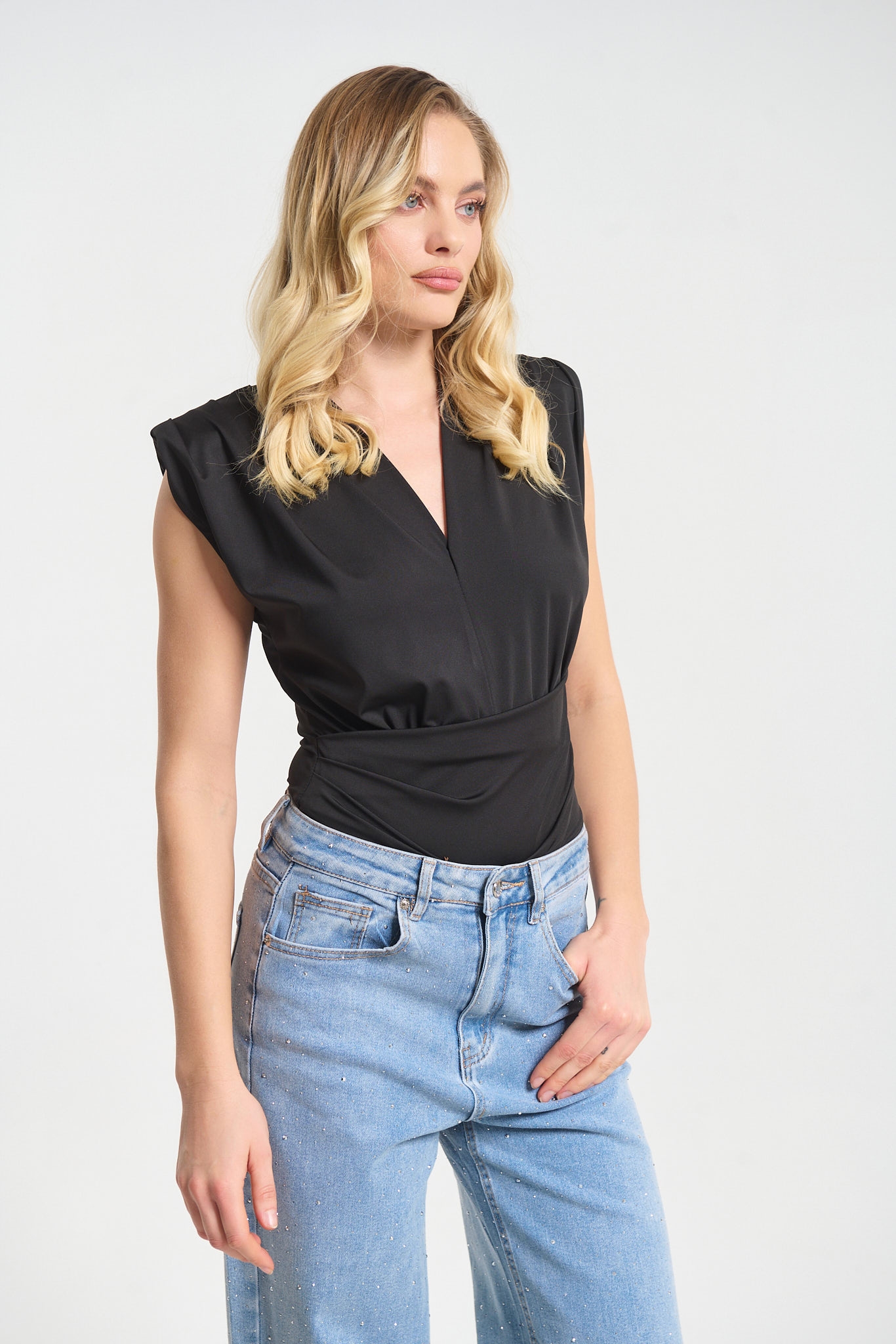 Κορμάκι Με Βάτες & Draped Σχέδιο