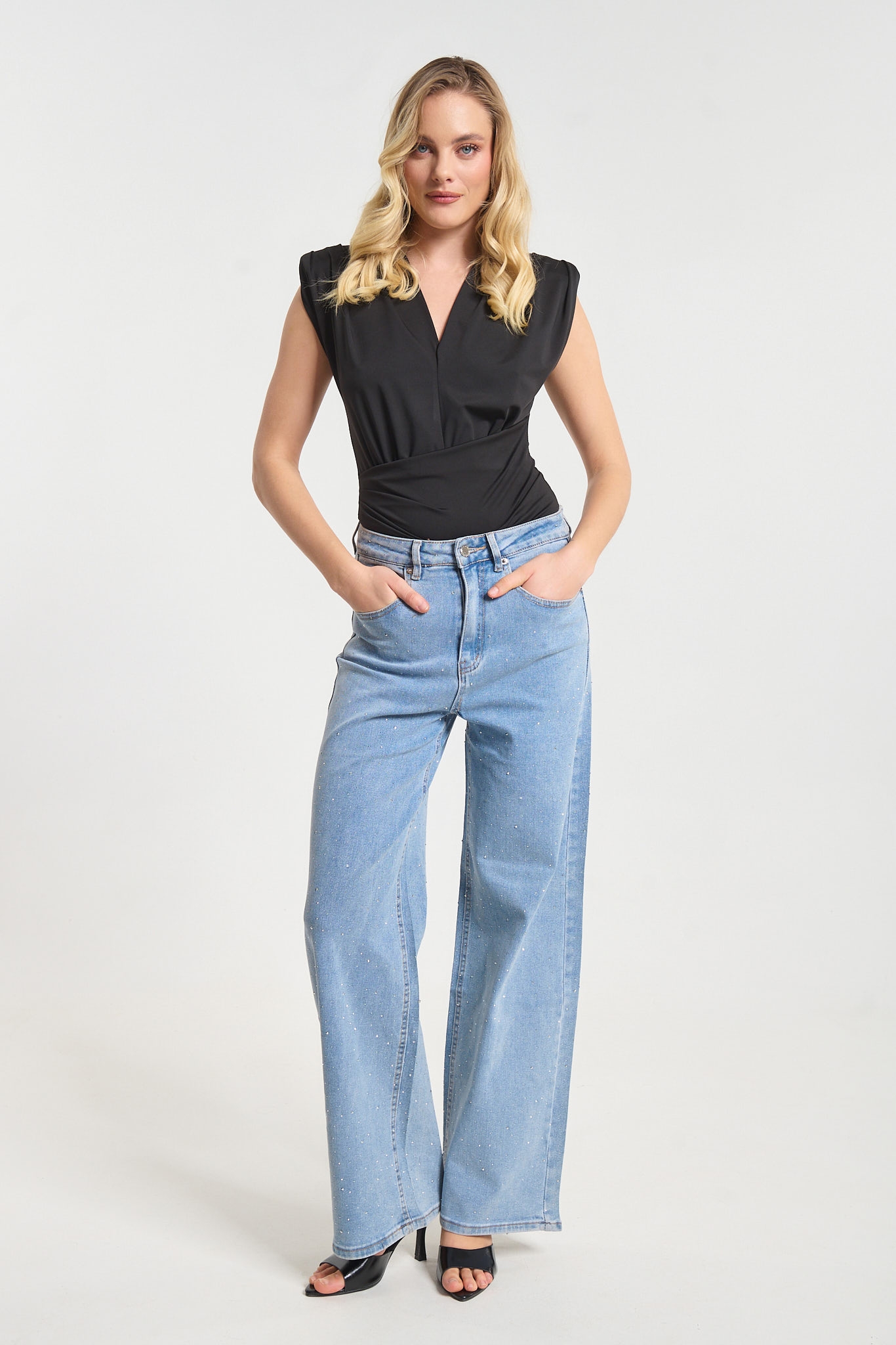 Κορμάκι Με Βάτες & Draped Σχέδιο